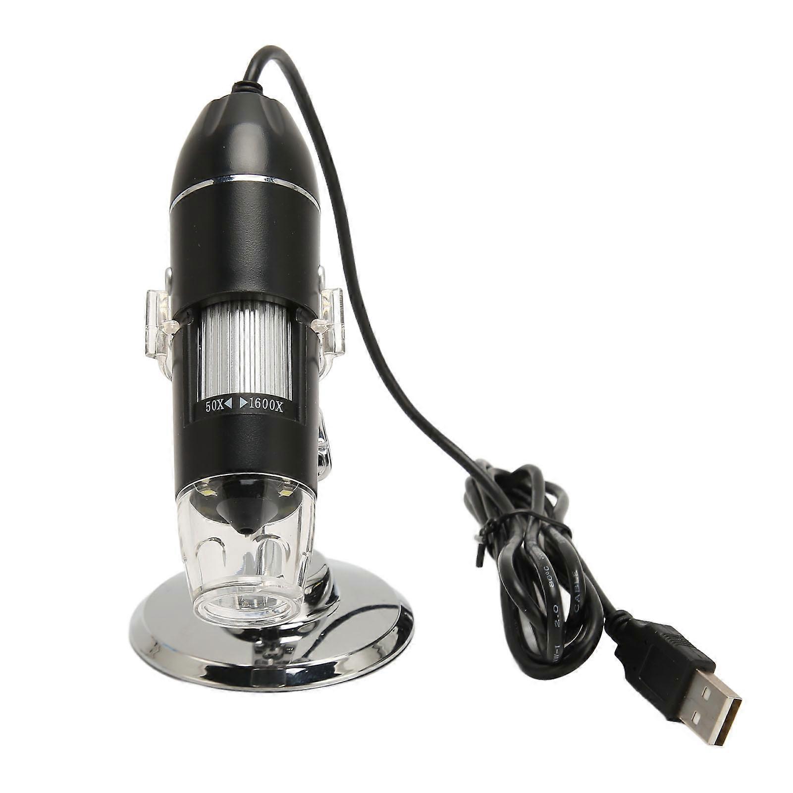 USB Digital Microscope 1600X Magnification 8 LED Portable HD Digital Microscope for Windows for OS X for Android 