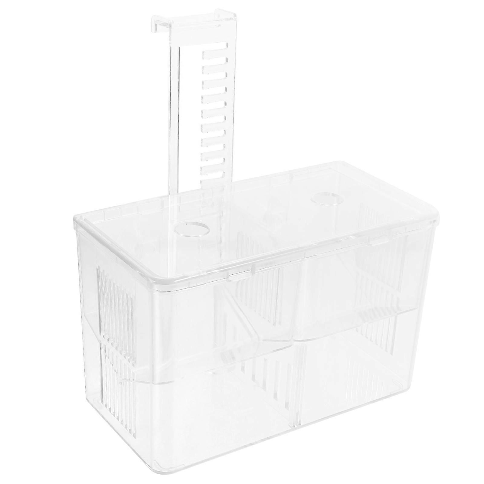 Fish Isolation Box Large Hanging Type Aquarium Equipment for Fish Enthusiasts Square Shape Transparent PE Material 1Pack