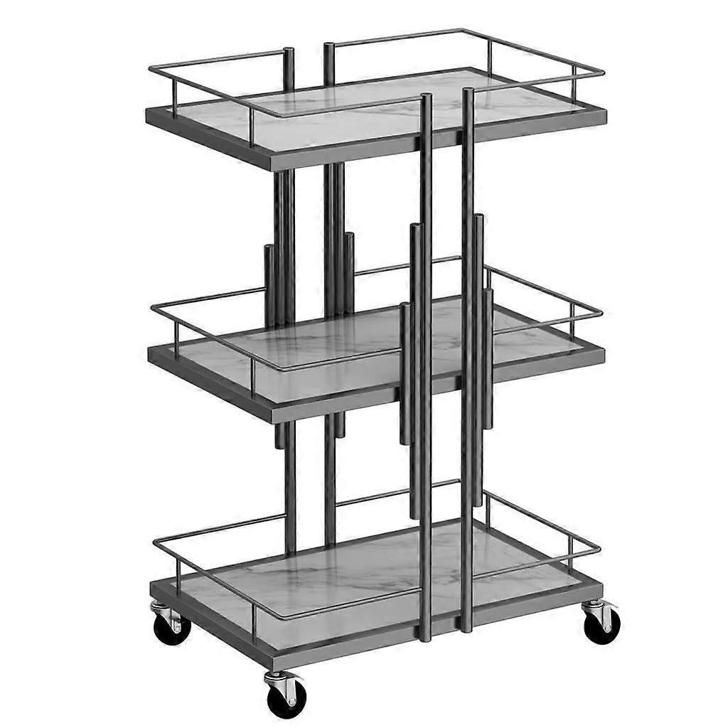 Beauty Trolley Rolling Tool Trolley, 3Tier Metal Storage, Salon Trolley for Beauty, Multipurpose Manicure Cart