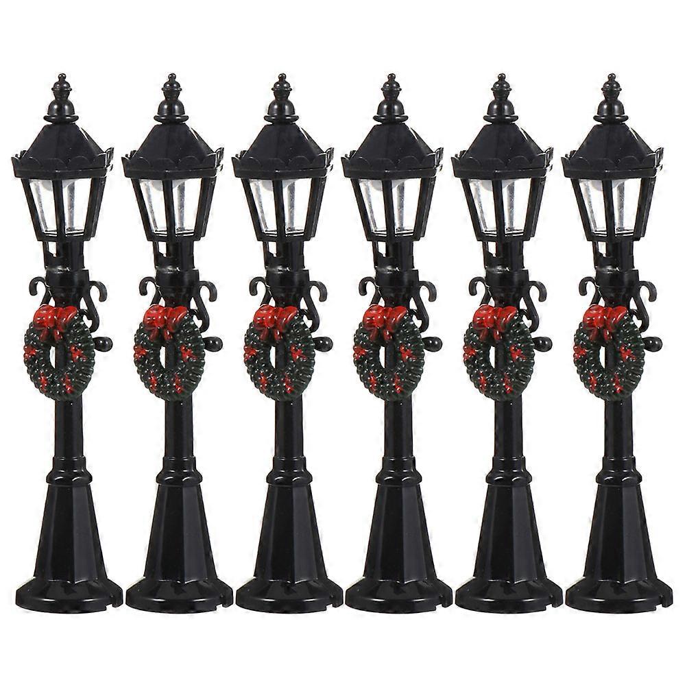 Mini Street Lamp Models Gardening Lovers Miniature Simulation Lamp 6Pcs