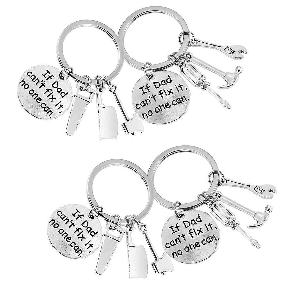 Durable Metal Keychains with Meaningful Pendants, 4 Pack – Sturdy Silver Finish Hangings for Backpacks, Car Keys, and Suitcases