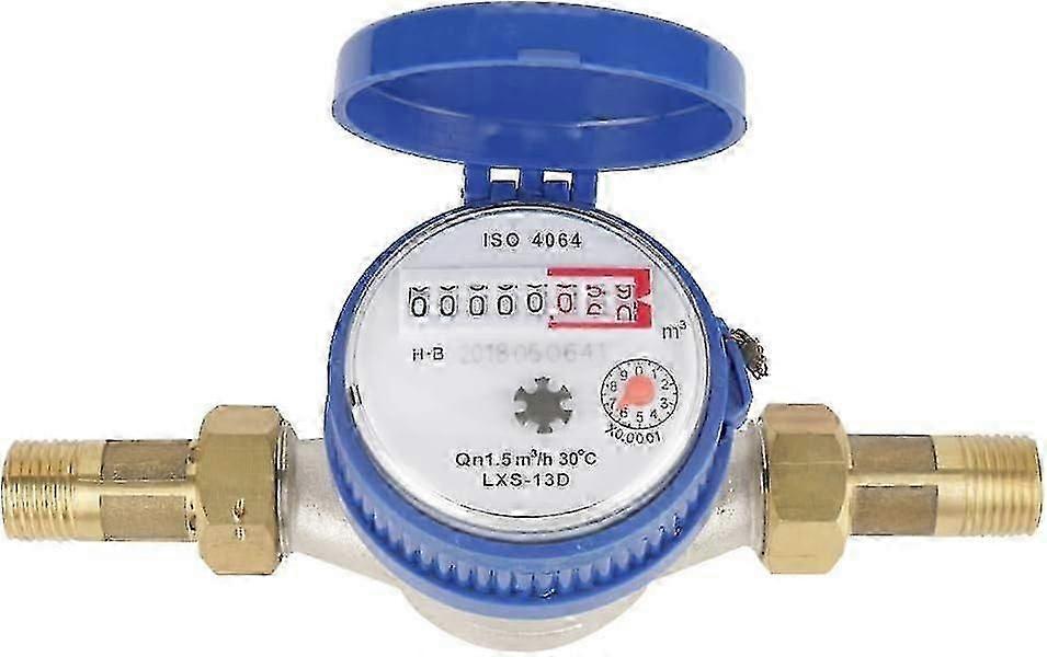 Medidor de água - 15mm 1/2 polegadas Cold Water Meter Flow com acessórios para casa e jardim