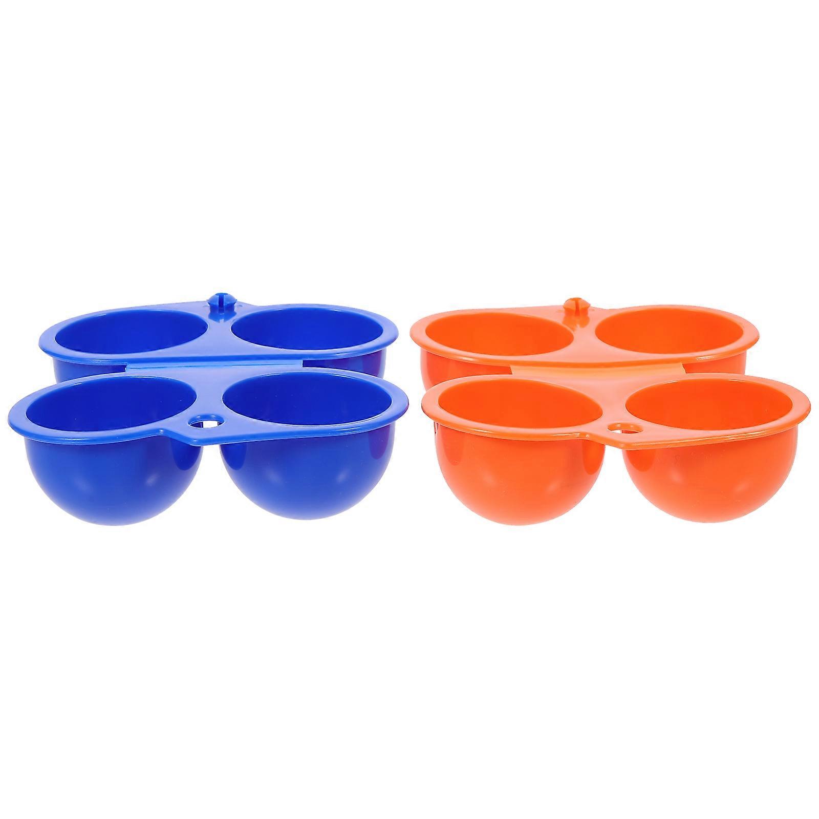 Egg Carry Case Portable Eggs Storage Box Rectangular 14X11.5cm Blue 2Pcs