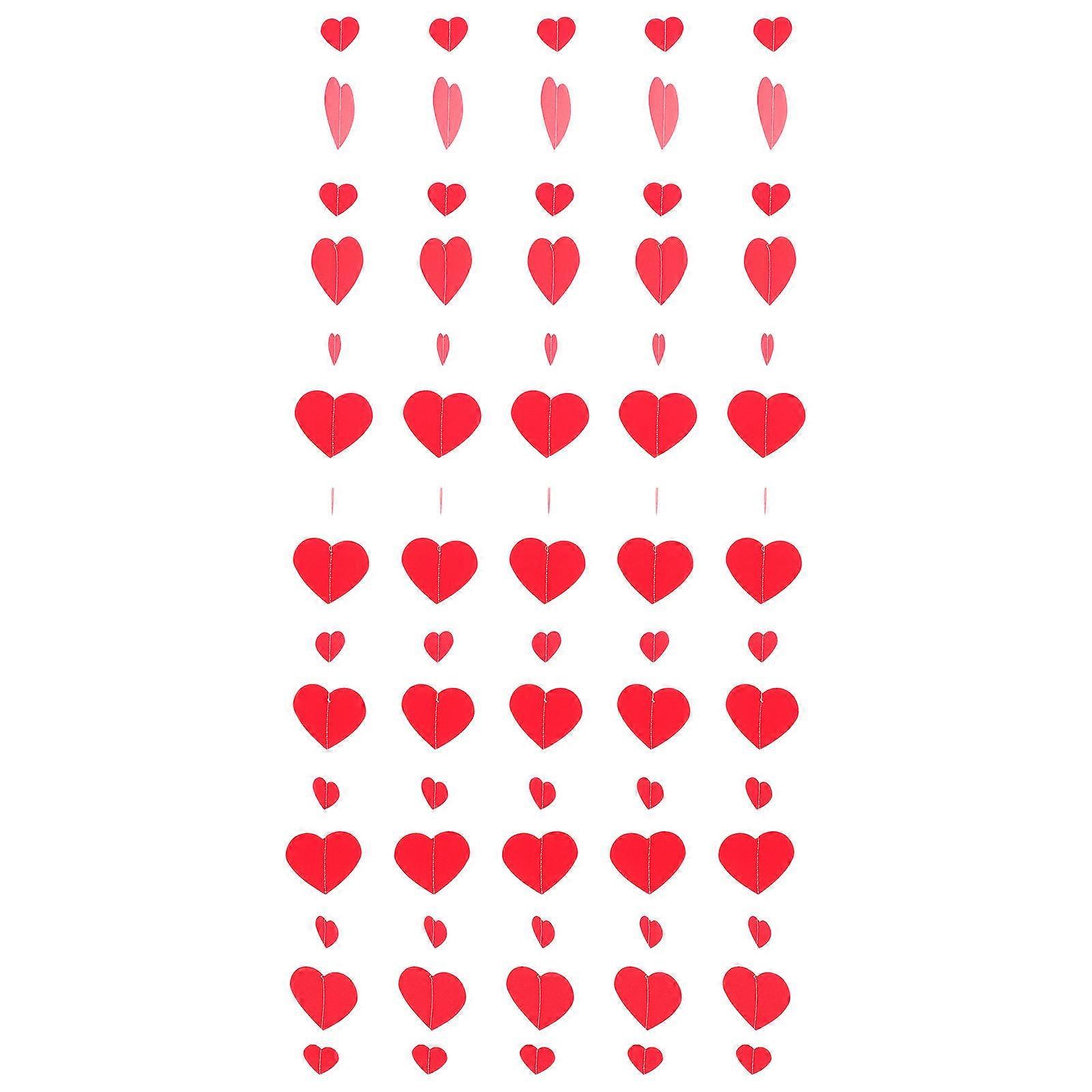 Banner Red Color Heart Shaped Garland 5Set For Couples