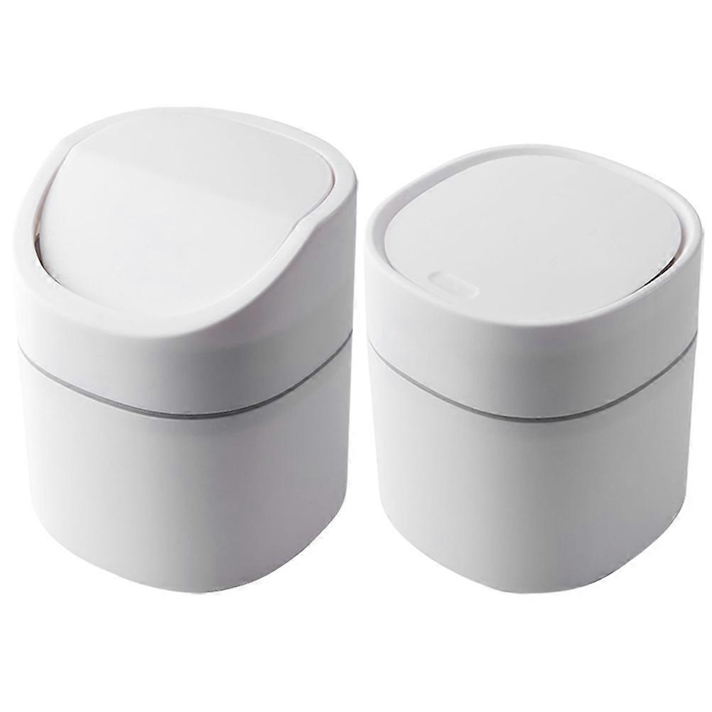 Office Trash Can Compact Design Lidded Wastebasket Home Users 2Pcs
