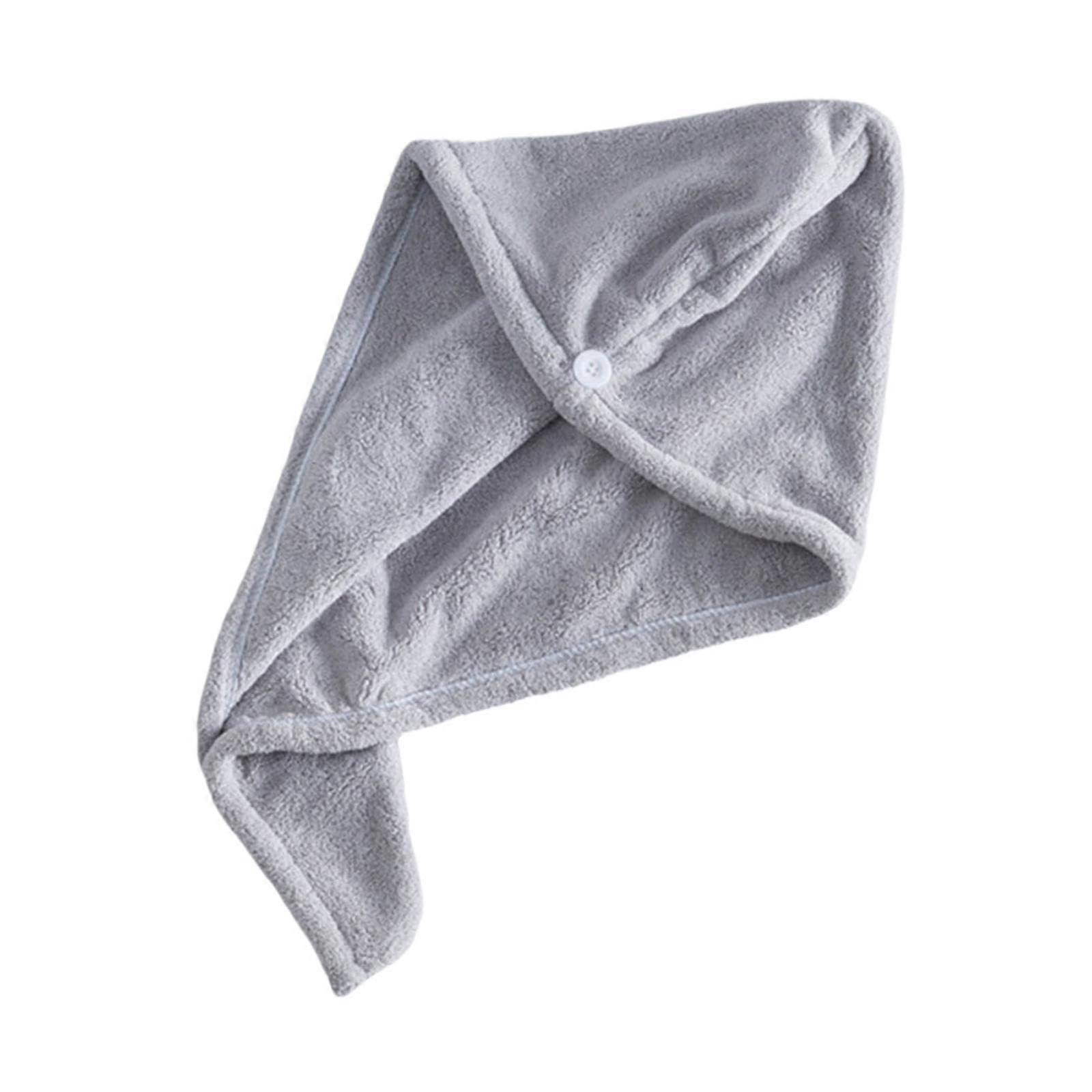Haartuch für Damen - Schnelltrockender Turban Kopf-Tuch, Hellgrau, Ideal für Reisen, Badezimmer, Pool, Zuhause
