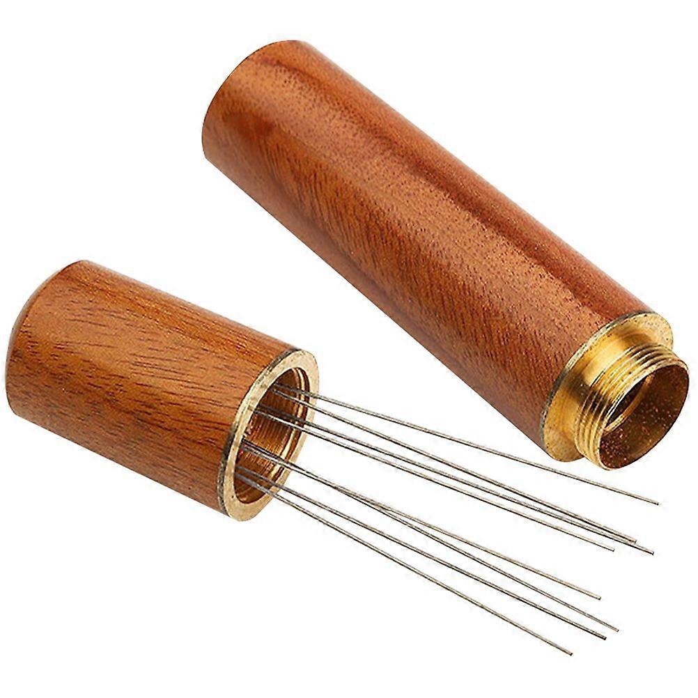 Espresso Coffee Stirrer Coffee Stirring Tool with Wood Handle and Stand for Espresso Distribution