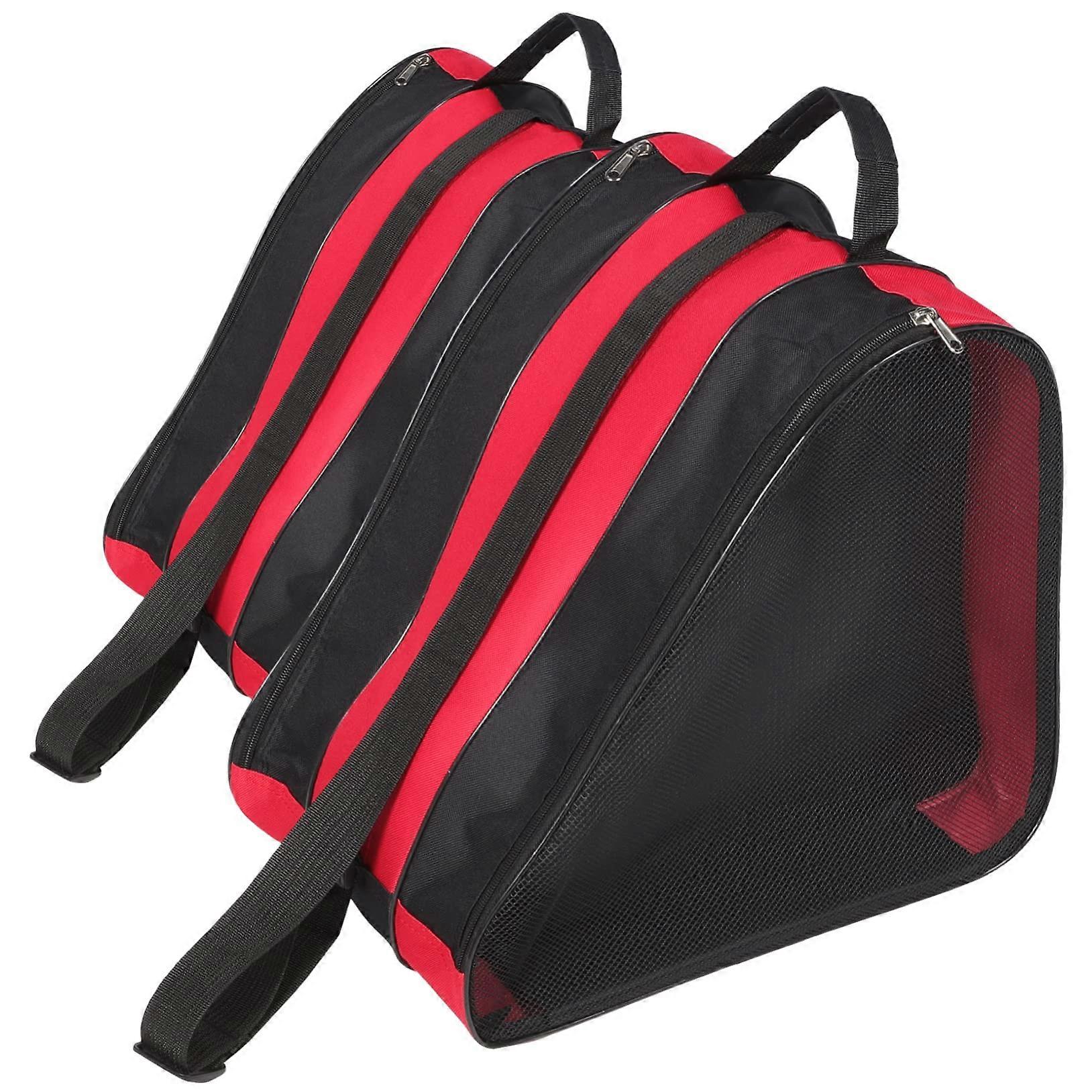 2-Piece Skate Bag for Ice Skates with Zipper Pocket, Adjustable Shoulder Strap, Durable Design for Ice and Roller Skating