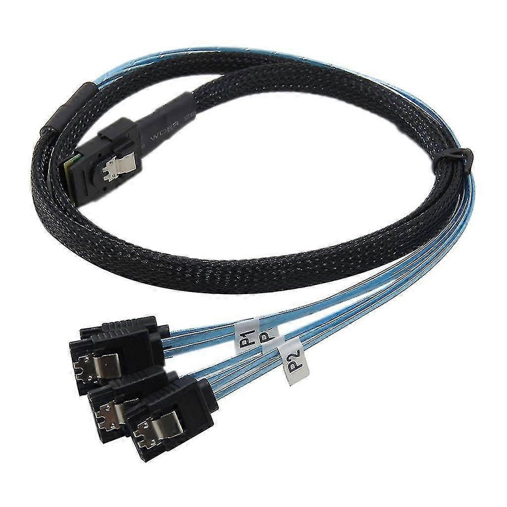 Mini SAS SATA Cable, 1m SFF-8087 to 4 SATA Cable, 12Gbps HDD Data