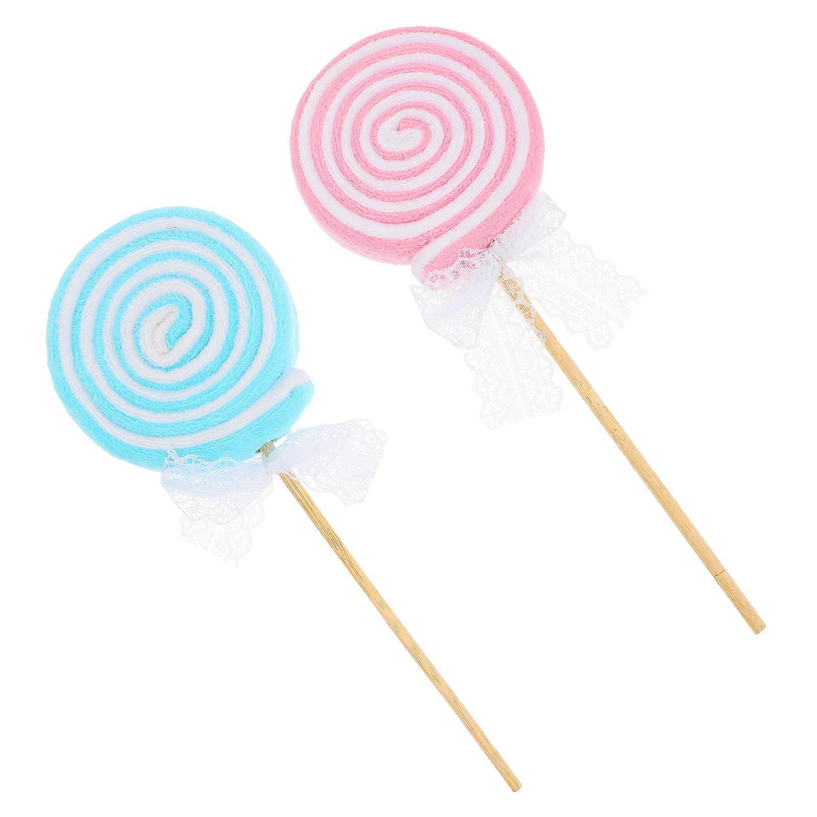 2Pcs Realistic Lollipop Props for Photo Scene Adornments