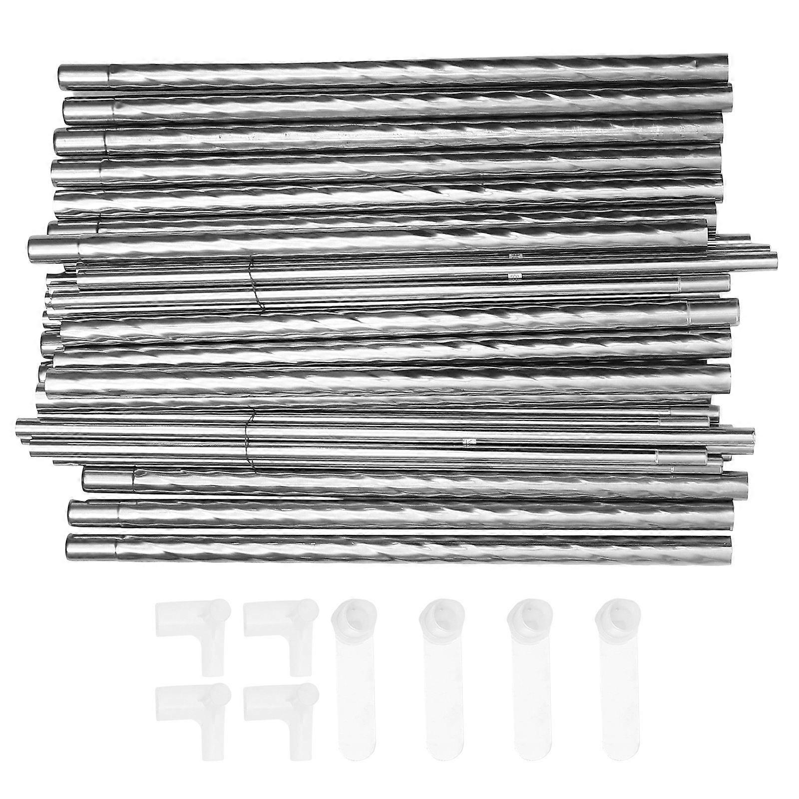 Attacco per baldacchino per letto Staffa per telaio in acciaio inossidabile 2M Letto colore argento Design rettangolare a tre porte 1 set