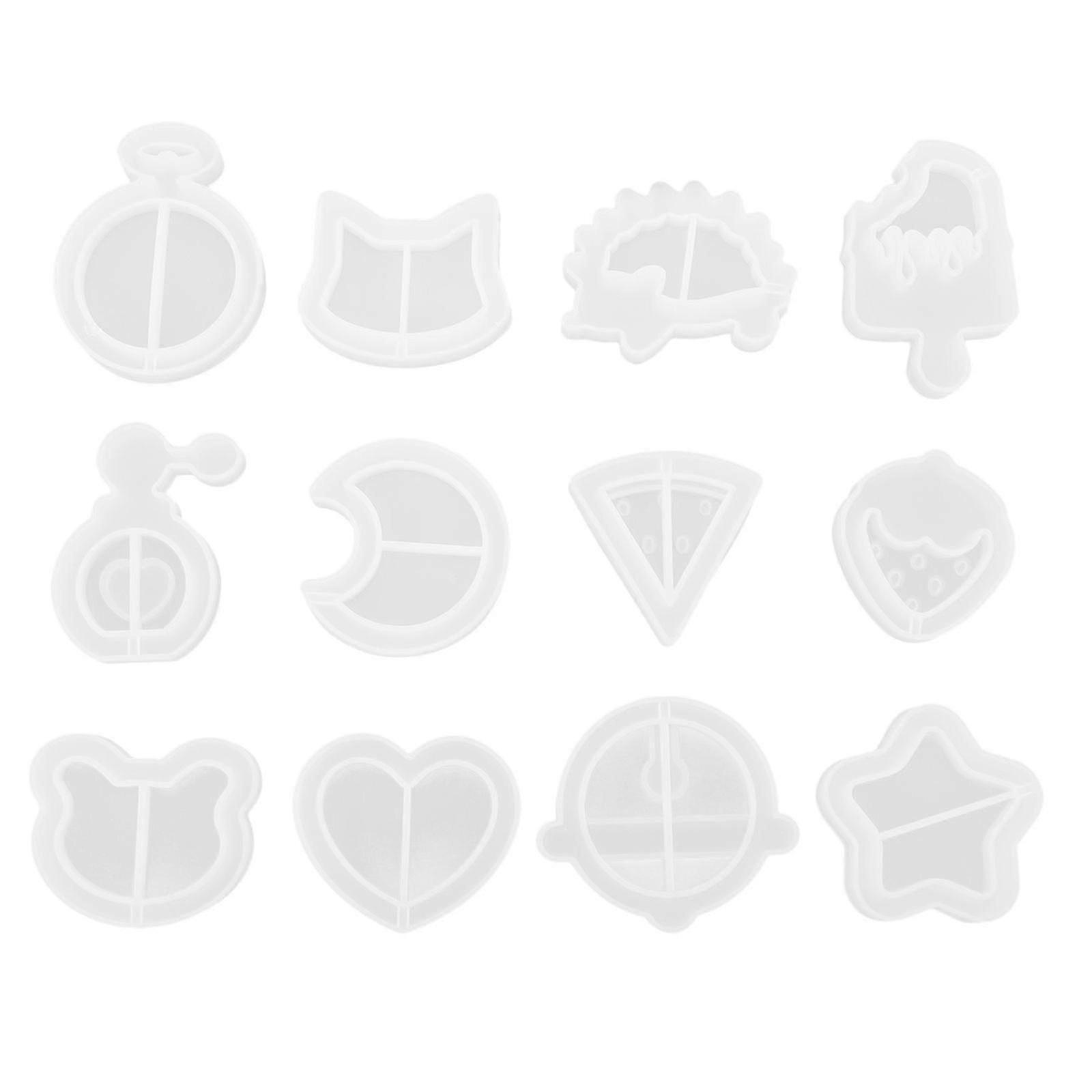 12Pcs Silicone Resin Mold for DIY Pendant Making