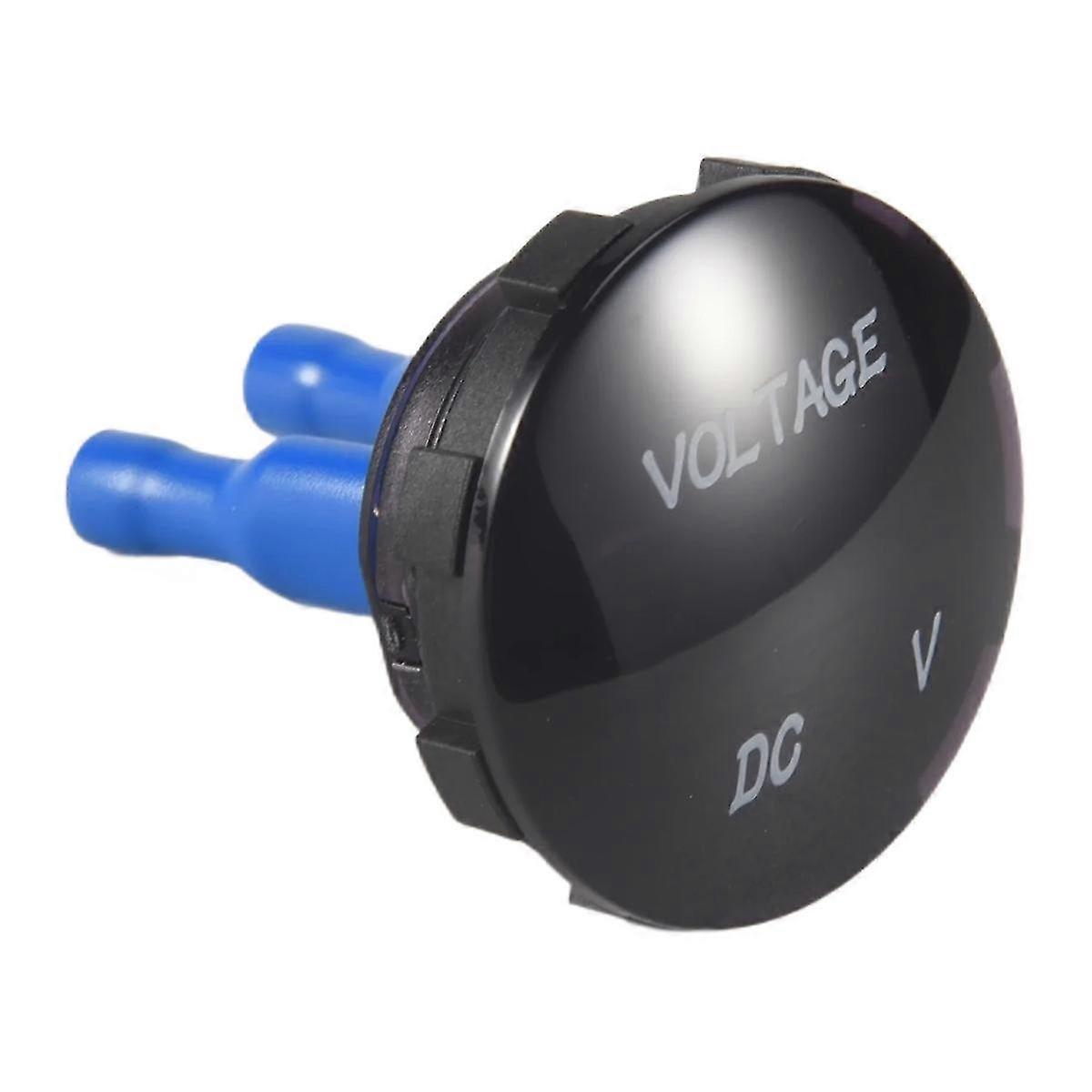 5V-25V DC Voltmeter LED Digital Display Panel Mounted Round Waterproof Car Motorcycle CarEdition 0711