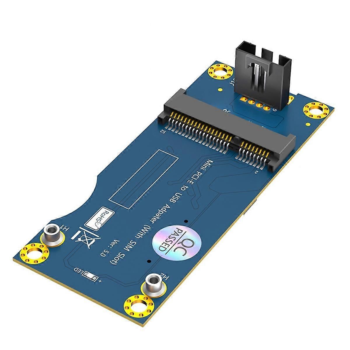 Mini PCI-E to USB 2.0 Adapter with SIM Card Slot for WWAN/LTE Module