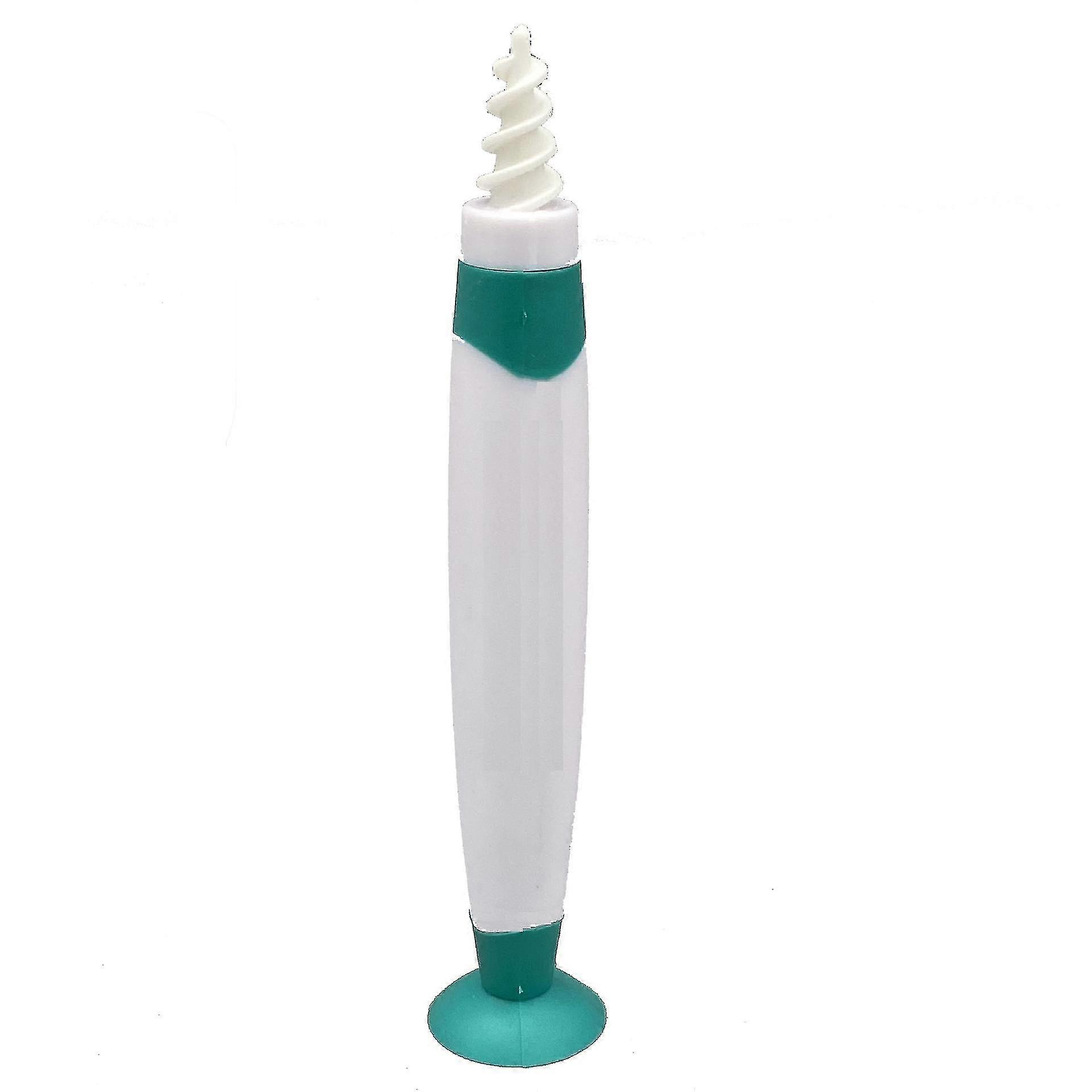 New 16-head Rotary Ear Scoop, Earwax Suction Tool, Spiral Manual Ear Cleaner, Green White Box