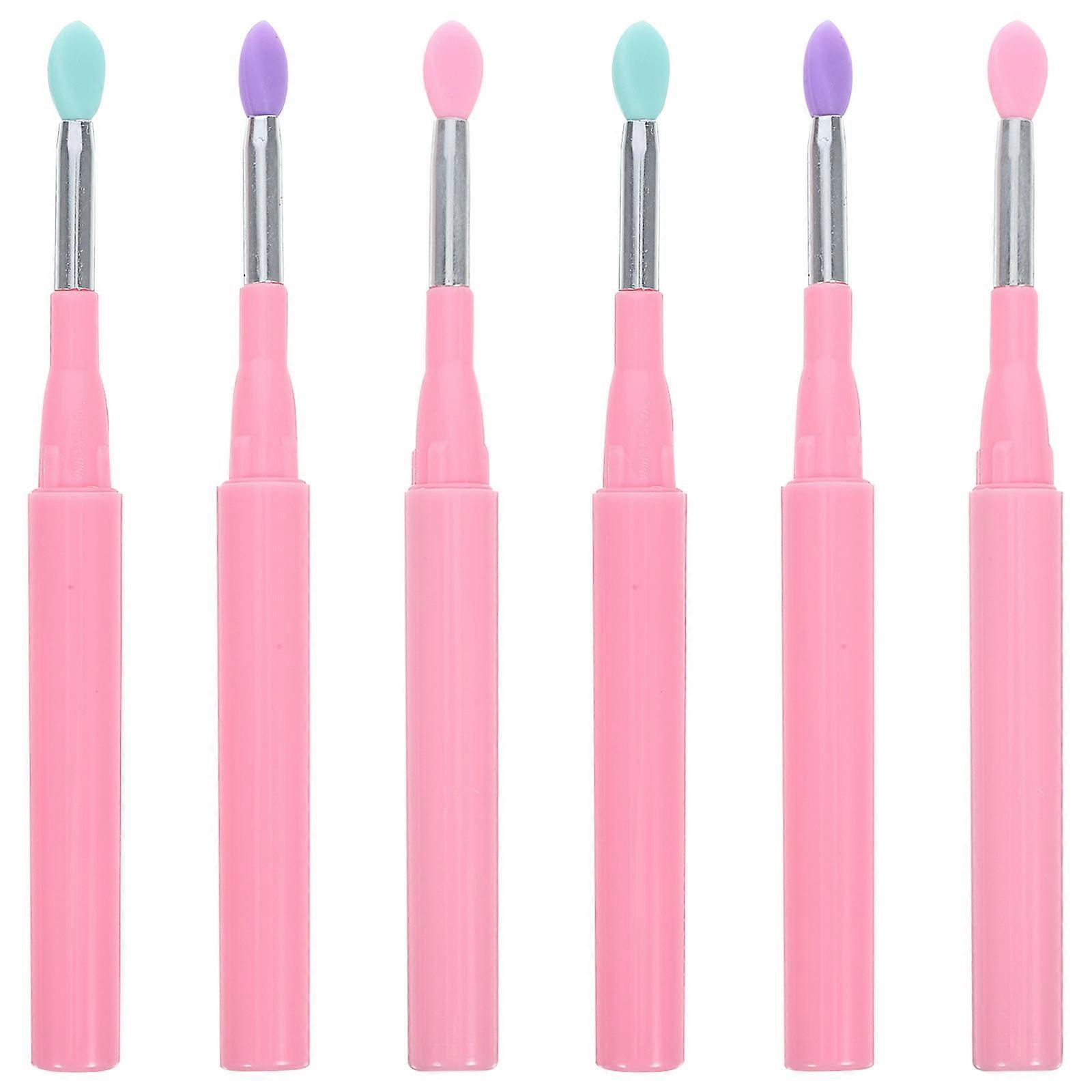 Here's a polished and professional product description based on your input:
**6PCS Lip Brush Set with Cover – Portable Eyeshadow & Lip Makeup