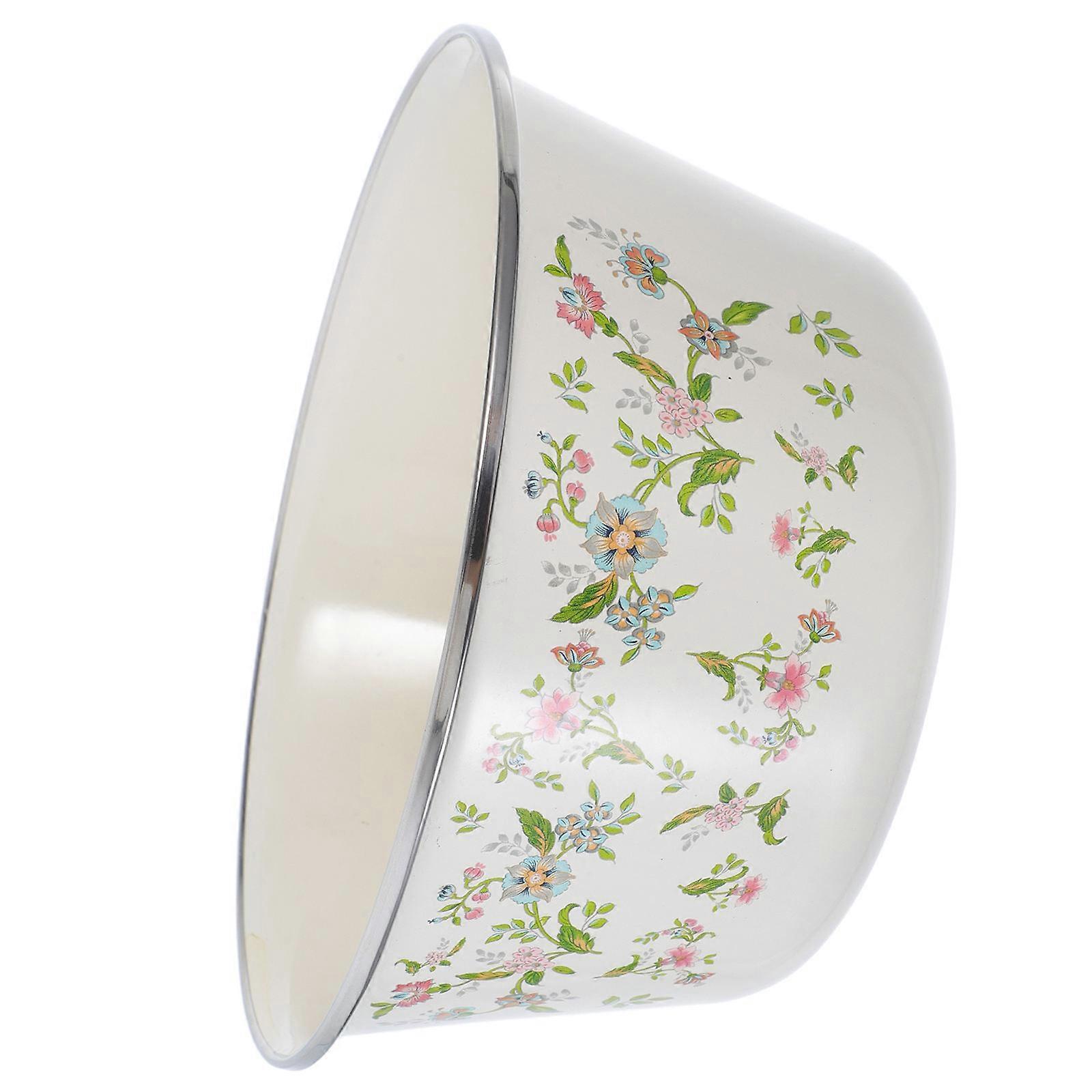 Enamel Bowl Ceramic Wash Basin Food Preparation Households 18cm Serving Food 1Set