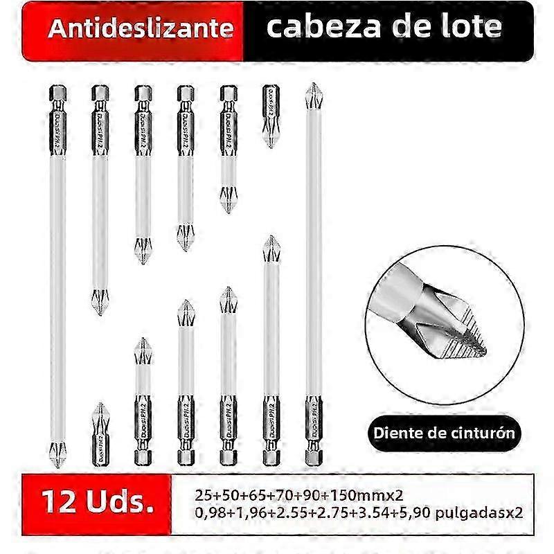 6/12PCS Magnetic Screwdriver Bit Set 1/4 Inch PH2 Non-Slip Impact Resistant Battery Tool for Soldering and Repair������ijƷ��