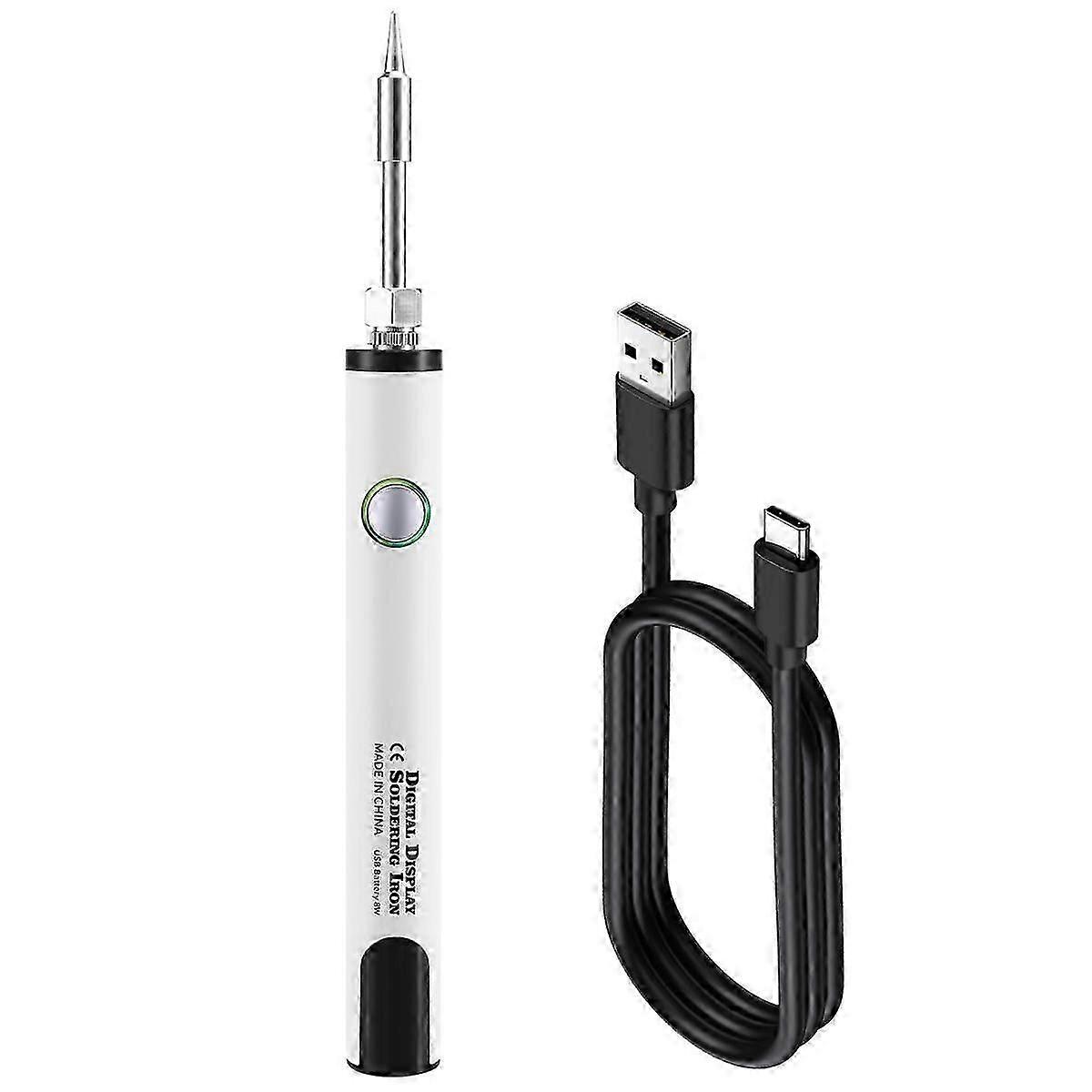 510 Thread Mini Soldering Iron Kit 3-Gear Adjustable Voltage with Soldering Iron Tip 650mAh USB Rechargeable