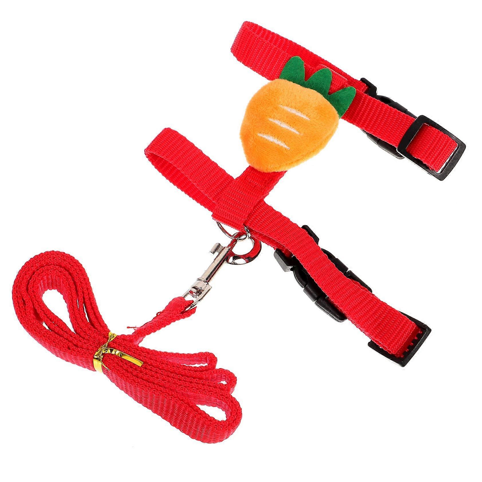 1Set Rabbit Harness and Leash Set for Small Pets Adjustable and Breathable Harness for Kittens and Ferrets Walking