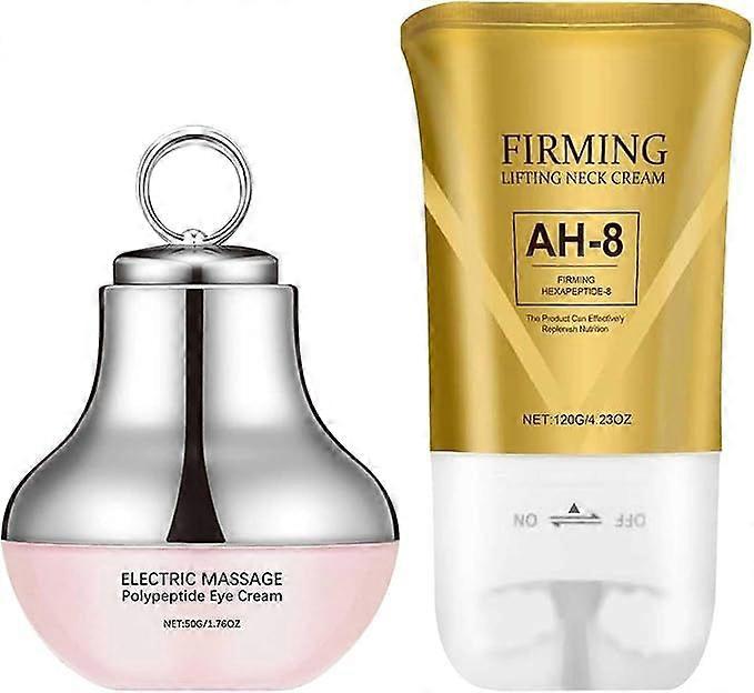 AH-8 ファーミングネッククリーム+電マアイクリーム、ネックアイケア 引き締め&活性化セット、アイ&ネックトリートメント、小じわのなめらかさ、スキンモー