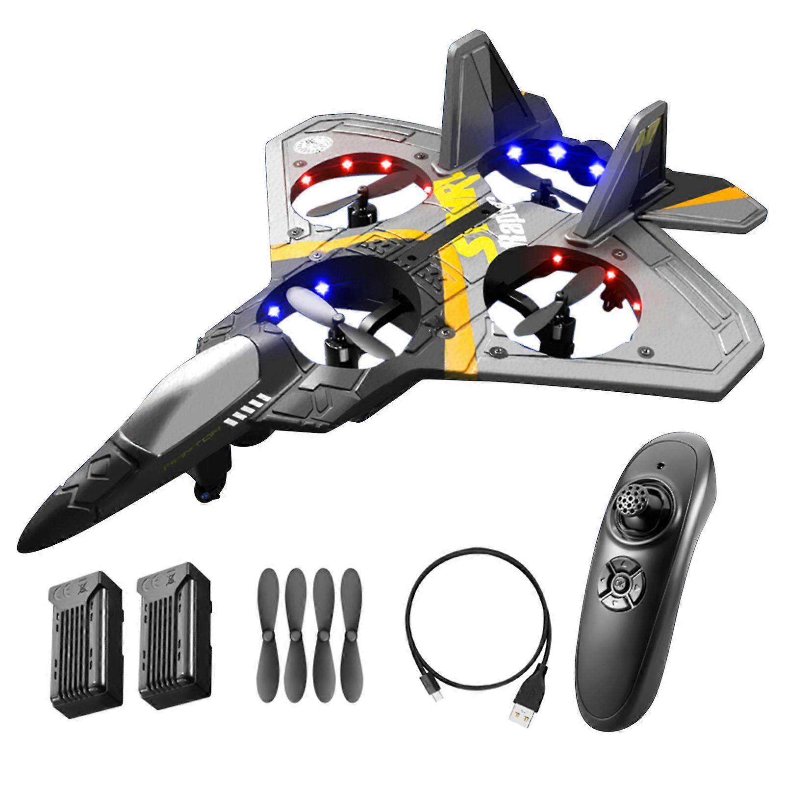 Remote Control Airplane Lightweight 2.4GHz 6CH Fixed Wing RC Aircraft with Gravity Sensor Cool Lights