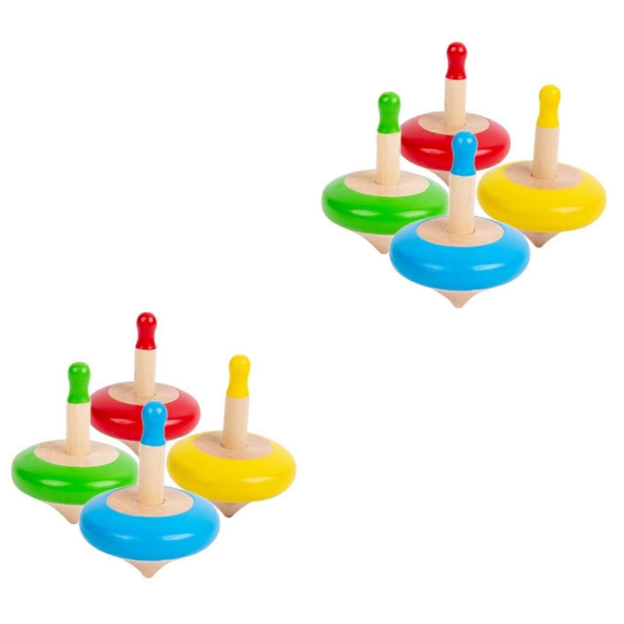 Wooden Spinning Toy for Children Mini Portable Small Rotating
