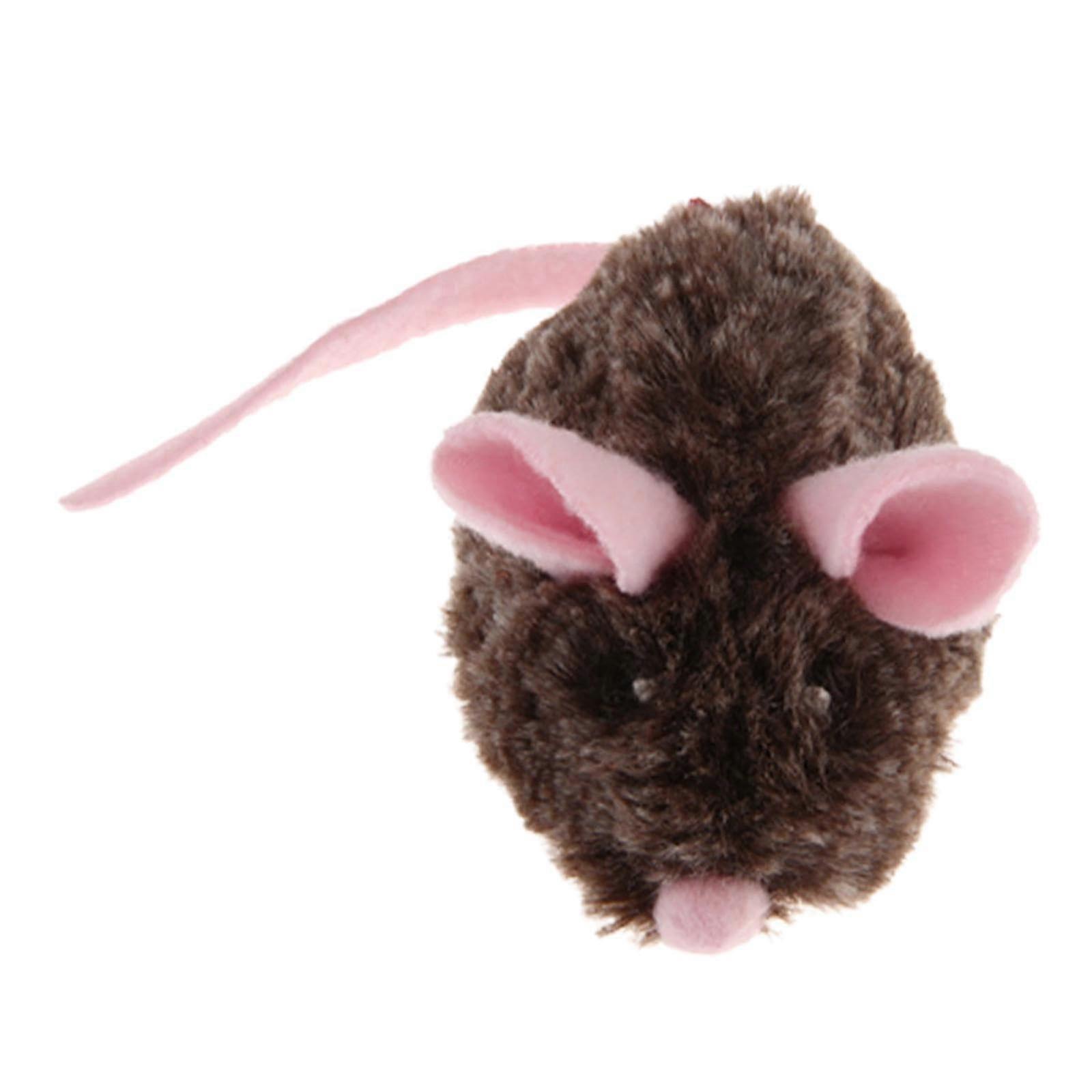 Automatic Moving Mouse Cat Toy with Squeaky Sound, Interactive Chaser for Kittens and Cats, Realistic Exercise Toy, Gray