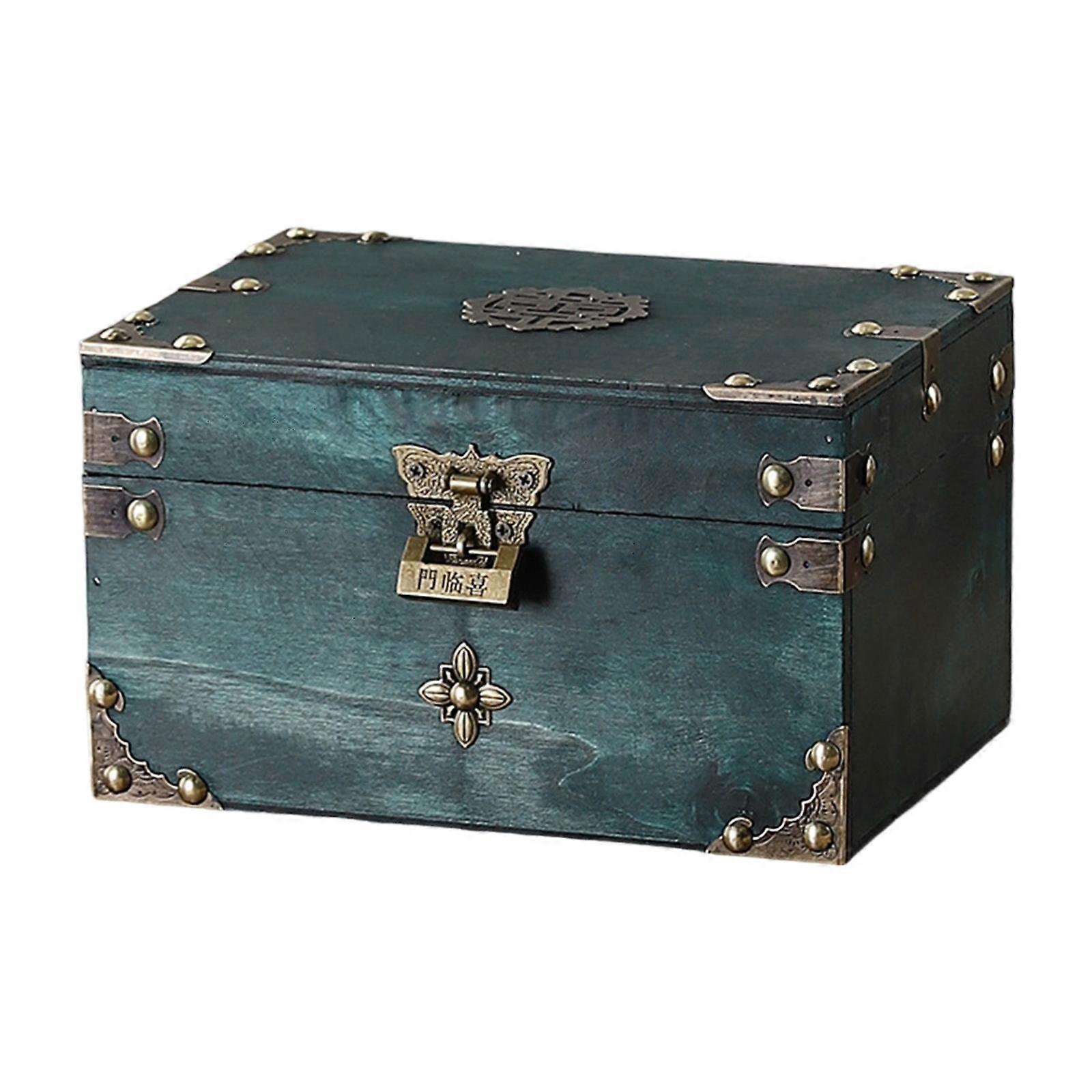 Elegant Retro Styles European Travel Case Practical Sturdy Wood Storage Box for Daily Use and Home Decoration