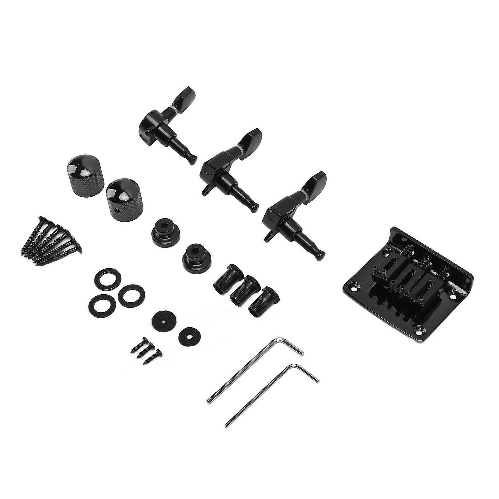 3 String Guitar Bridge Mounting Kit Tuning Pegs Control Knobs Fastener Set Guitar Accessories
