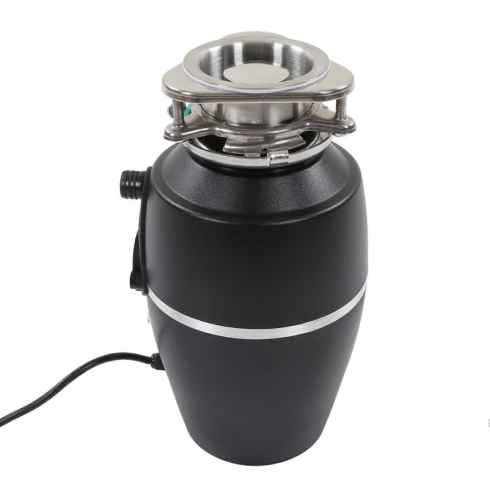 1HP Black Kitchen Waste Disposer High Accuracy Quiet Operation Garbage Disposal Machine Crusher 1300ML US Plug 110V 