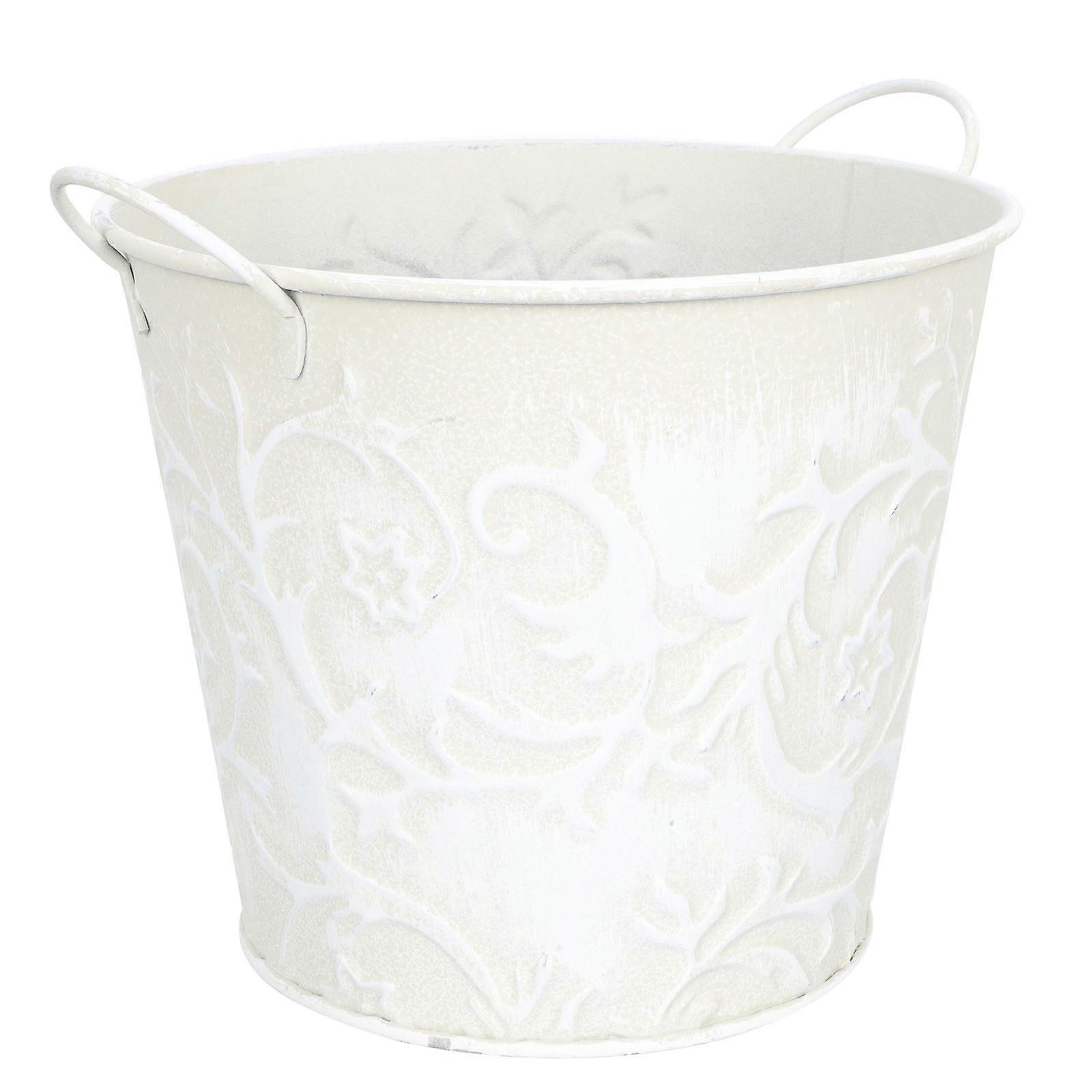 Retro Style Flowerpot Vintage Iron Planter Home Balcony Garden Plants Pot Decorative Flower Bucket 1Set