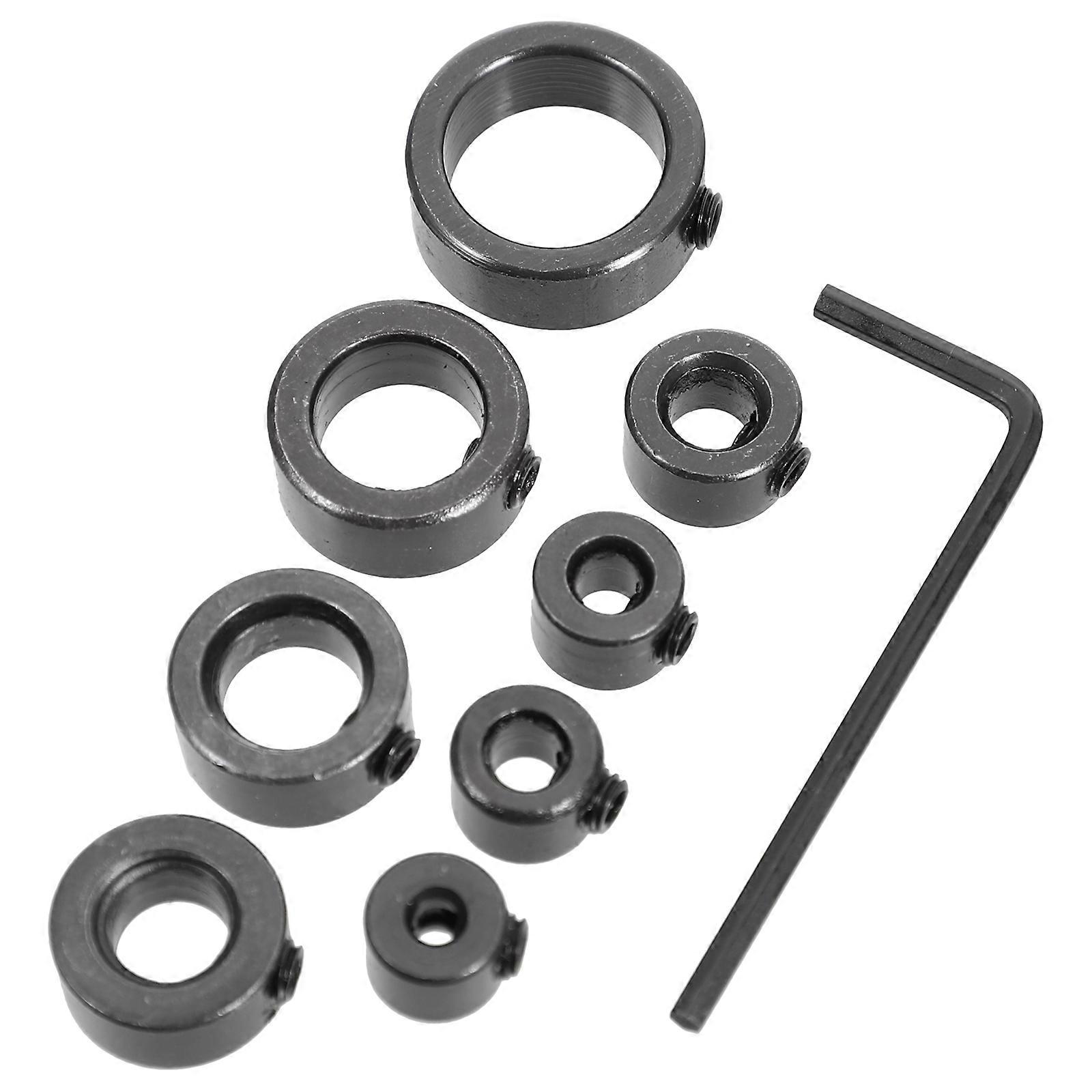 1 Set Bit Positioners Woodworking Drill Bit Limiters Drill Stop Collar and Wrench