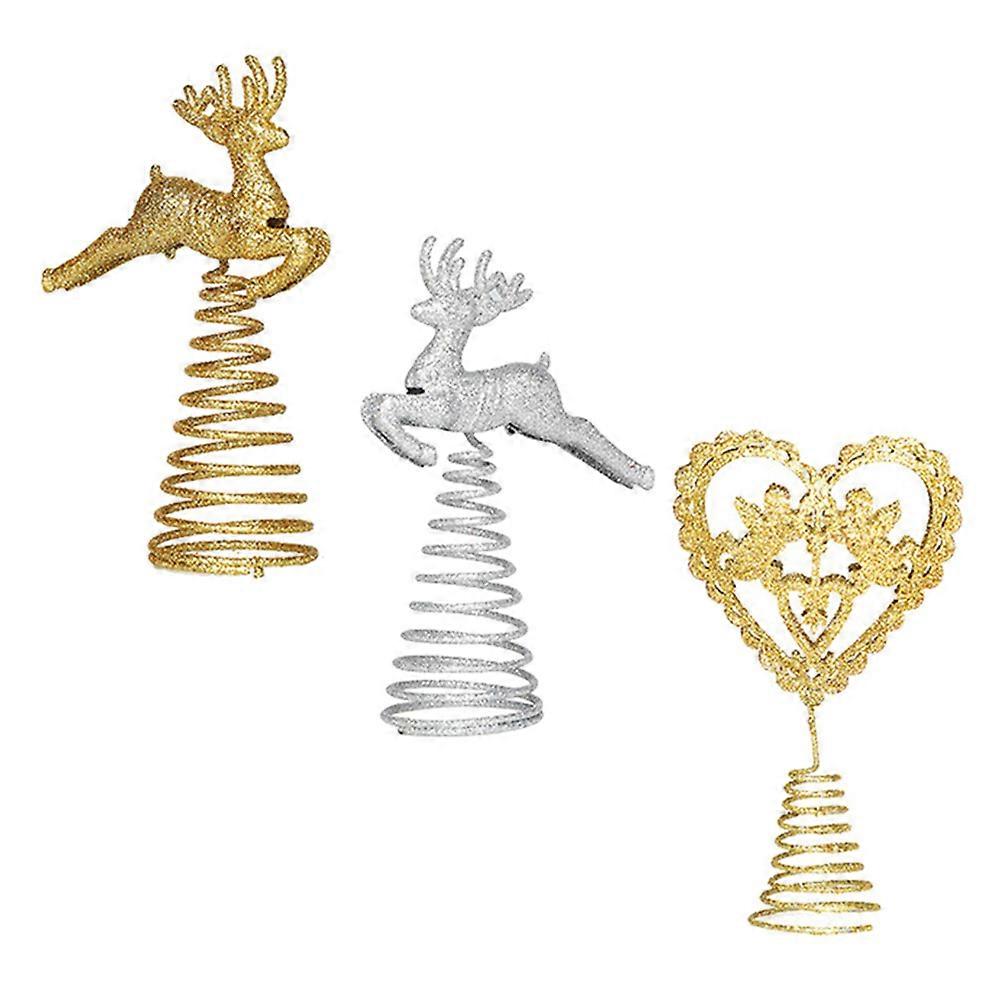 Here's a refined product description for your **"3pcs Xmas Tree Topper Decorative Heart Elk Ornaments"**:
π **3 Pack Christmas Tree Topper β