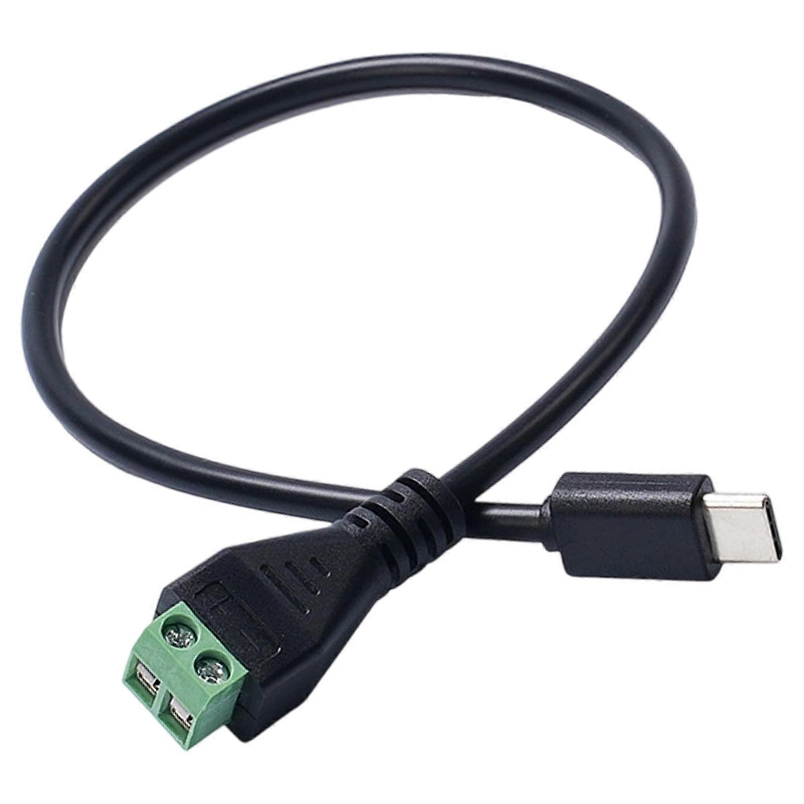 High Current USB C to 2Pin Solderless Power Cable Selectable Voltages Output 9V 12V 20V for Routers Fan LED Light Multicolor