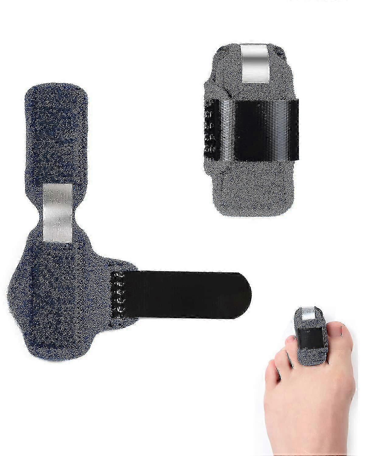 2pcs Toe Splint Broken Toe Brace, Toe Straightener For Hammer Toe, Curled Toe, Broken Toe Finger Joint Protective Band