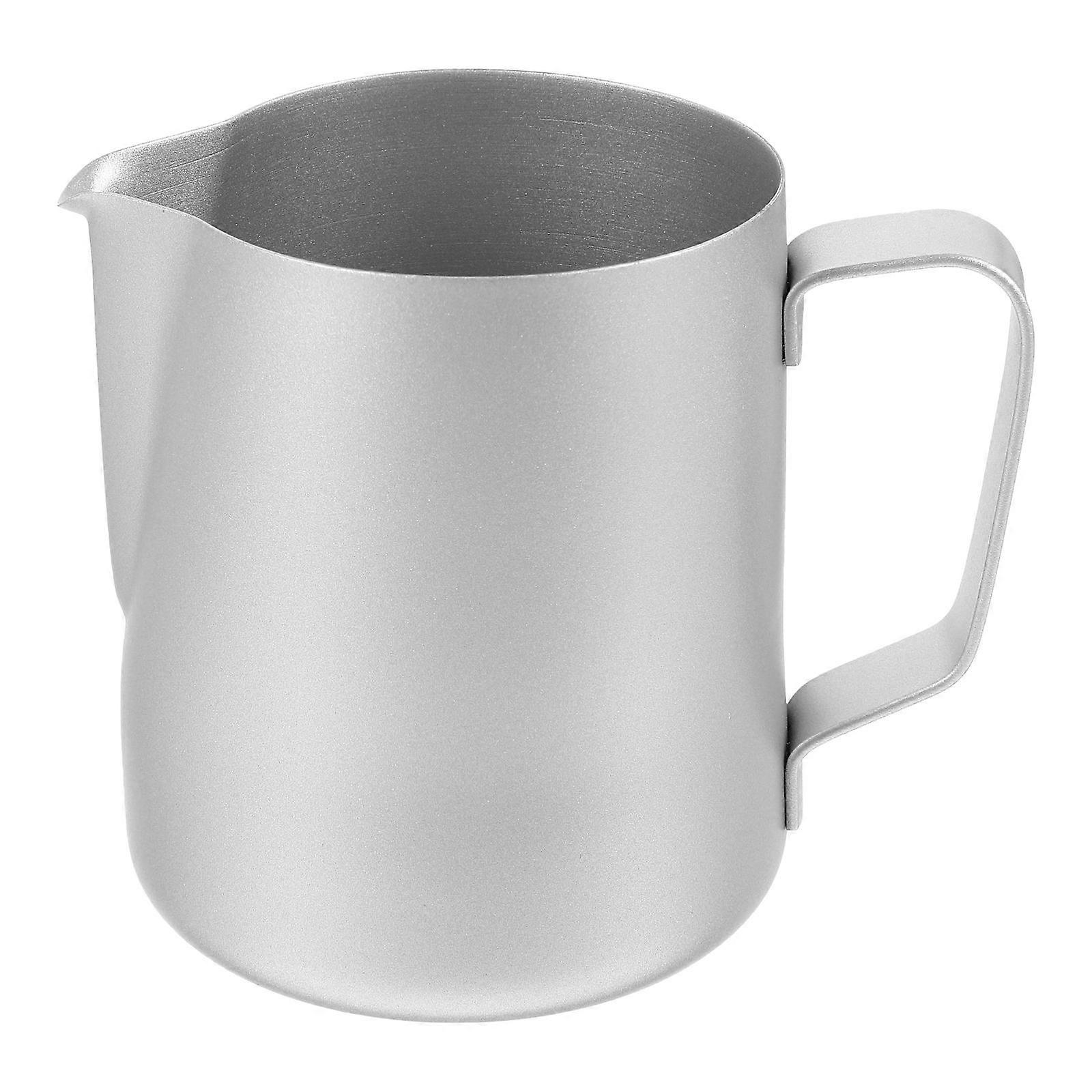 Stainless Steel Coffee Frothing Pitcher with Comfortable Handle for Home Use Silver