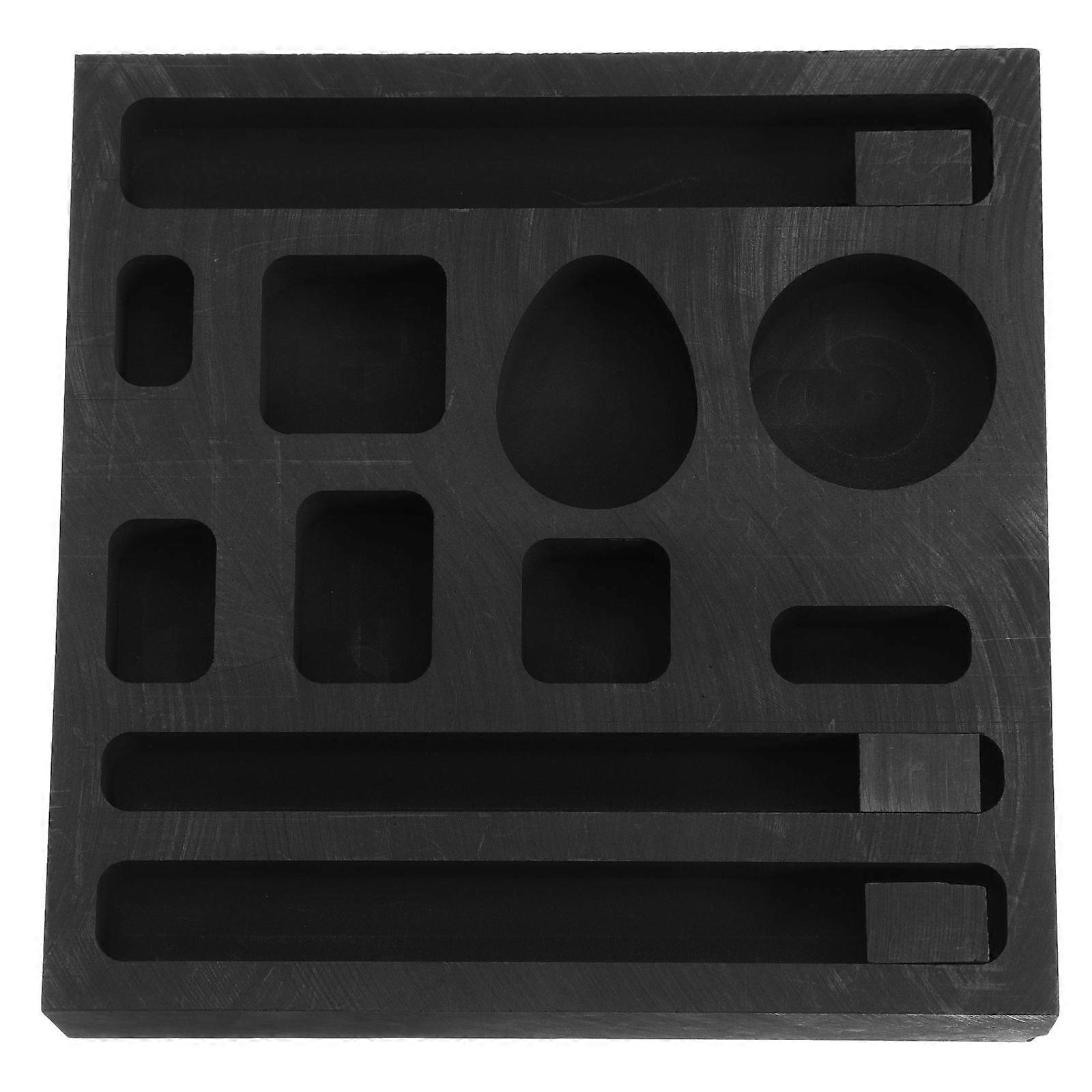 Graphite Ingot Mold for Silver Casting Rectangular Crucible 2pcs Different Shapes for Jewelry Crafting and Metal Processing