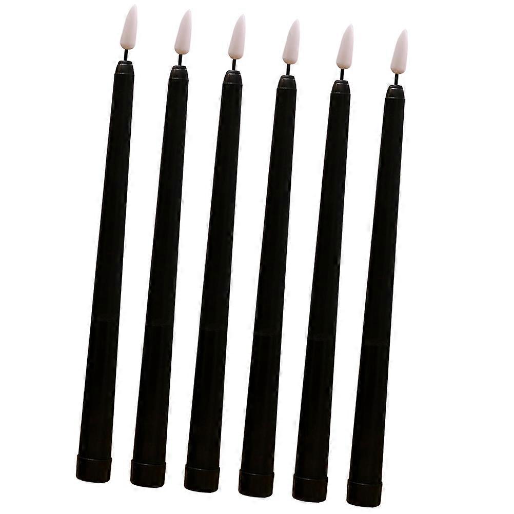 6pcs Flameless LED Taper Candles, Battery Operated Candle Lights for Christmas, Home Decoration, Tabletop Party Atmosphere with Flickering Effect