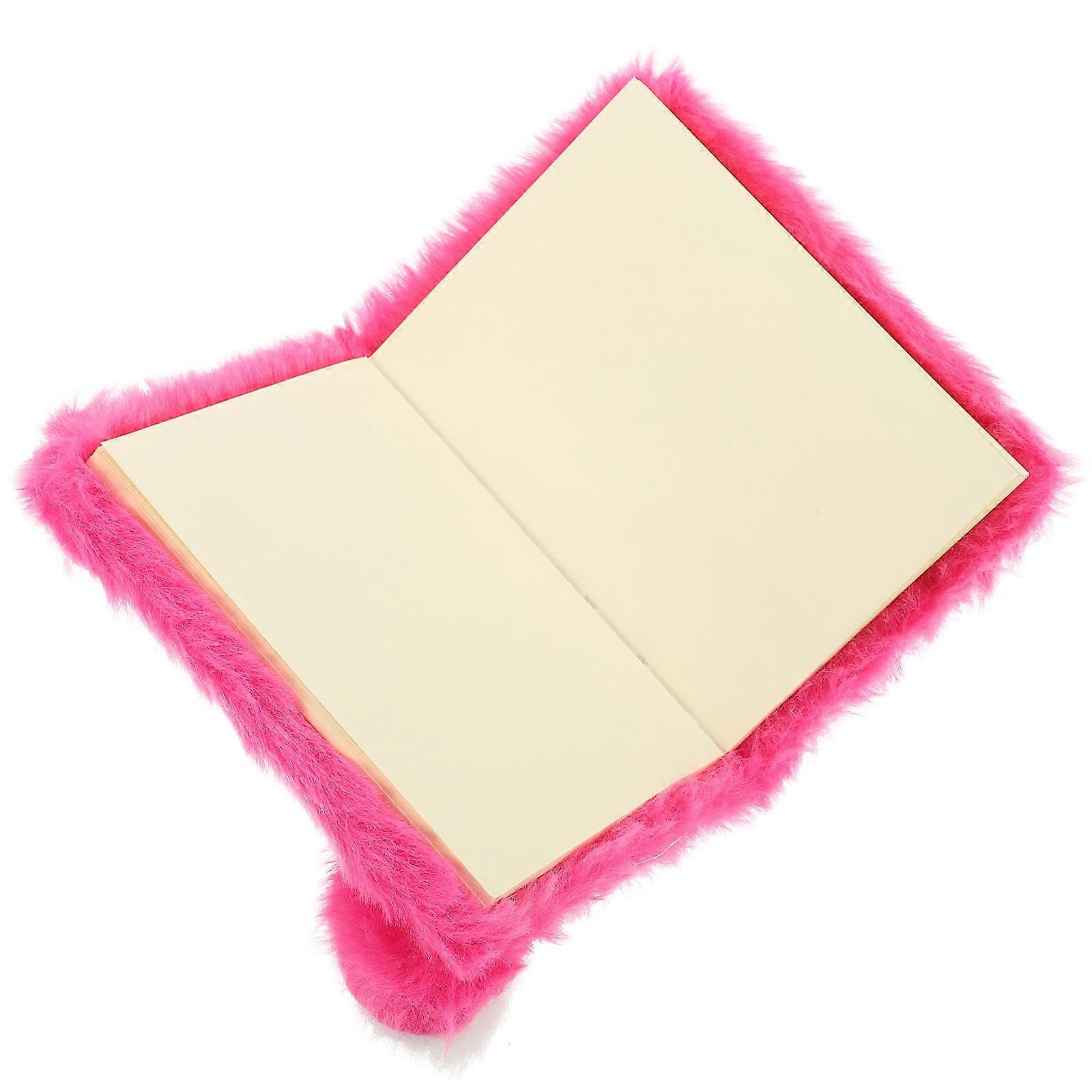 Rosy Plush Cover notebook for Writing with Smooth Paper Portable and Adorable 8.5 x 11 inches