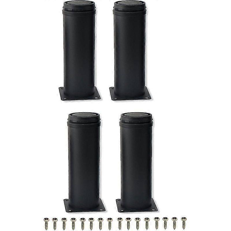 4stk 15cm sort rustfrit stål justerbart metal møbelben