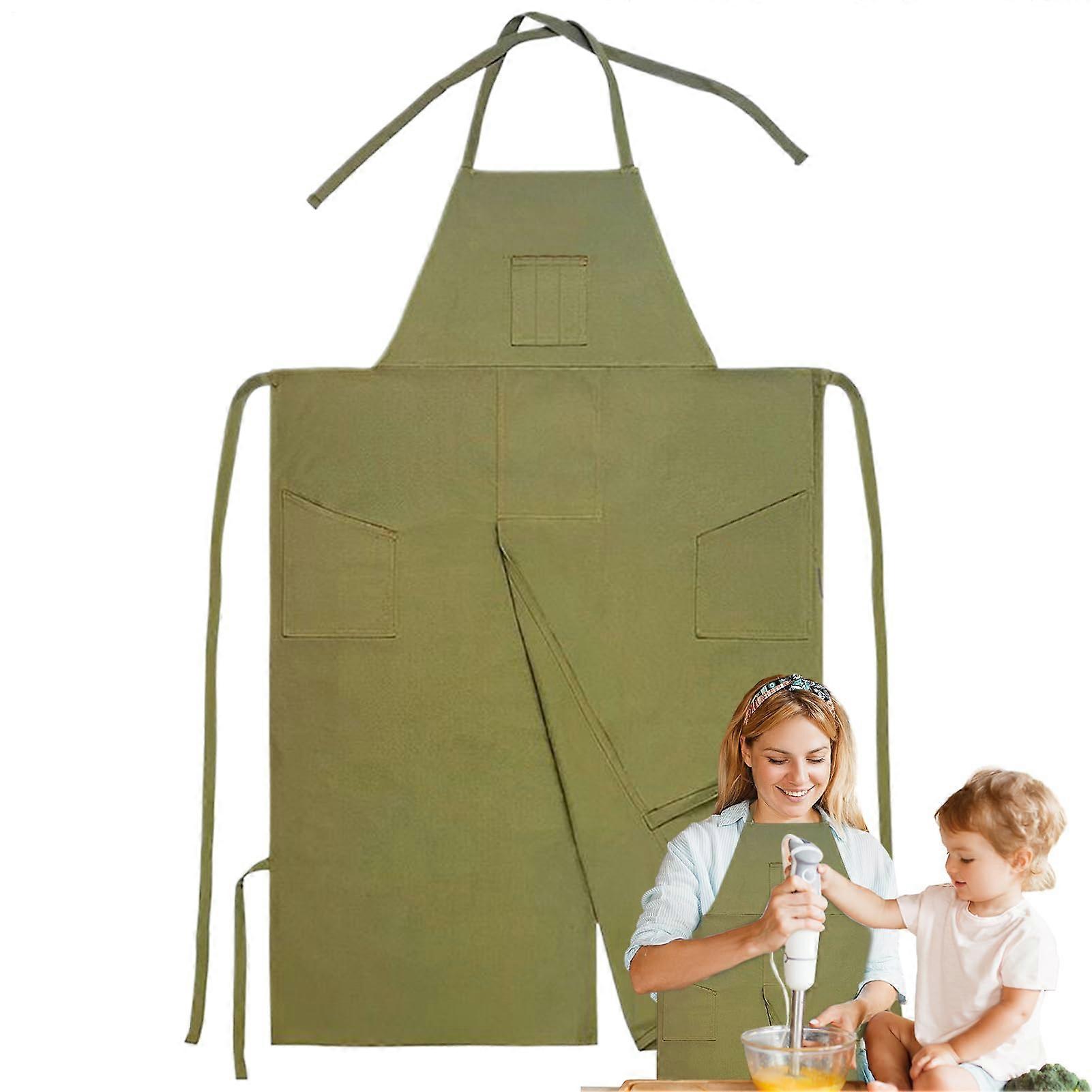 Ceramic apron, sculpting apron, adjustable apron with leg opening and 3 pockets for pottery, painting, sculpting, and ceramics
