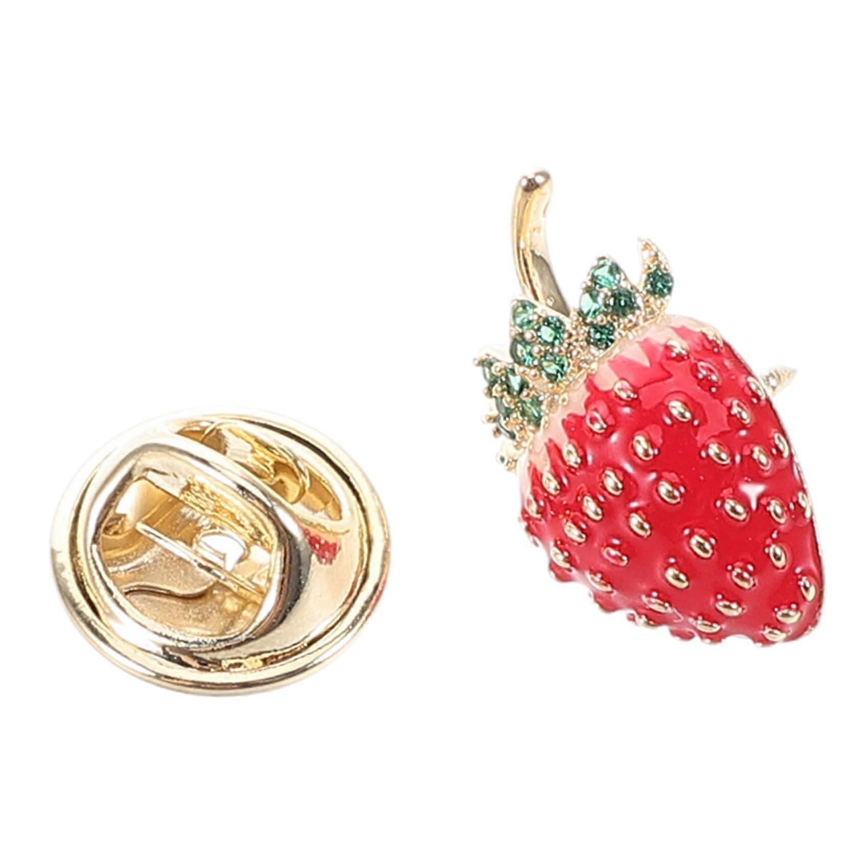 Copper Scarf Pin, Red Bag Charm, Strawberry Charm