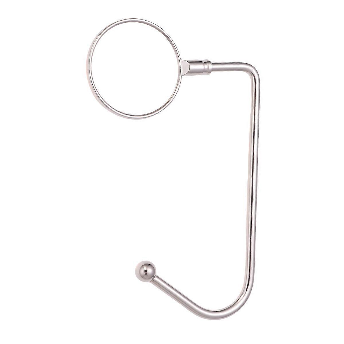 Handbag Hook For Table Non Slip Design Round Zinc Alloy Purse Hooks Silver 2Pcs