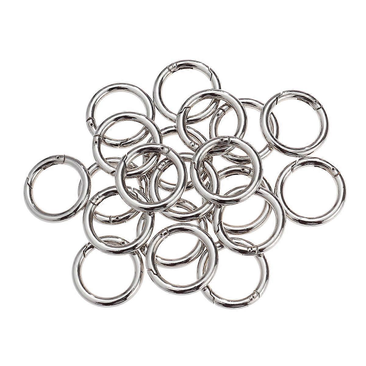 20 Pcs Zinc Alloy Open Jump Rings Split Key Ring Polished Plated Spring Rings for Jewelry Making 4 0x28MM Silver