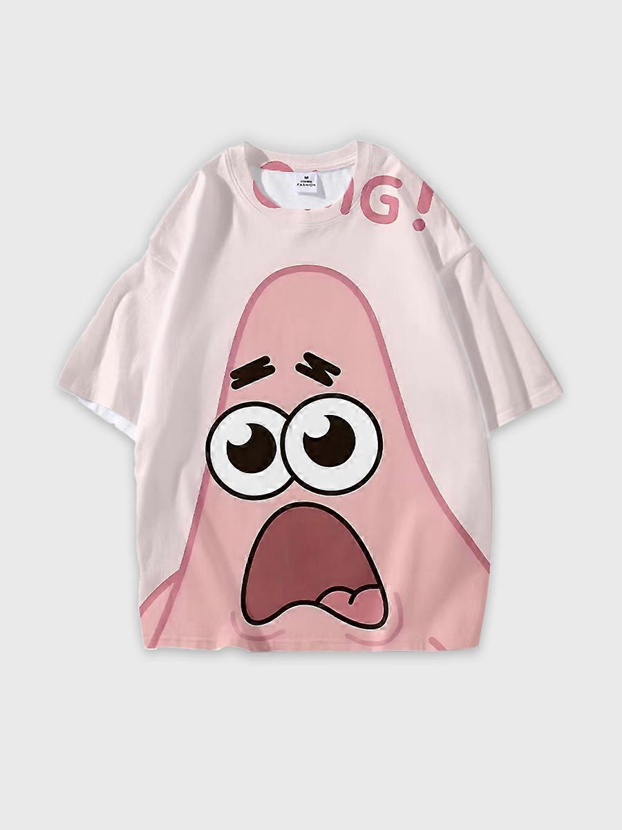 T-shirt round neck Cartoon Pattern loose short sleeve D393