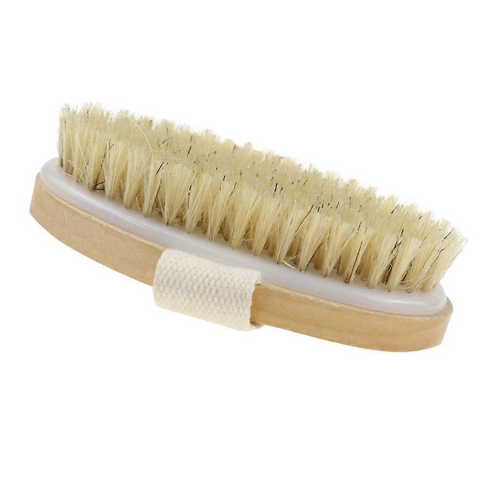 Brown Handheld SPA Massager with Soft Bristles for Home Use Synthetic Material 6.5 Inches