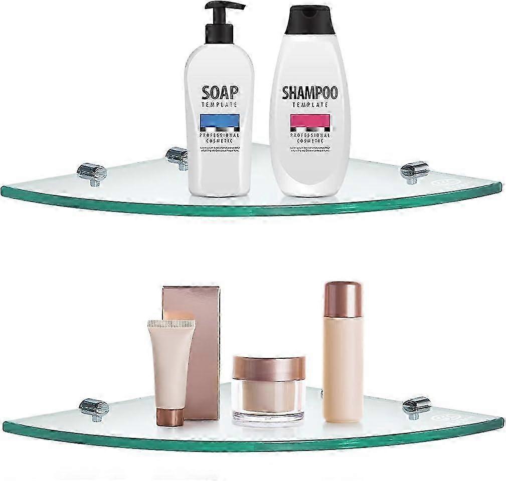 Glass Shelf, Tempered Glass, No Drill Installation