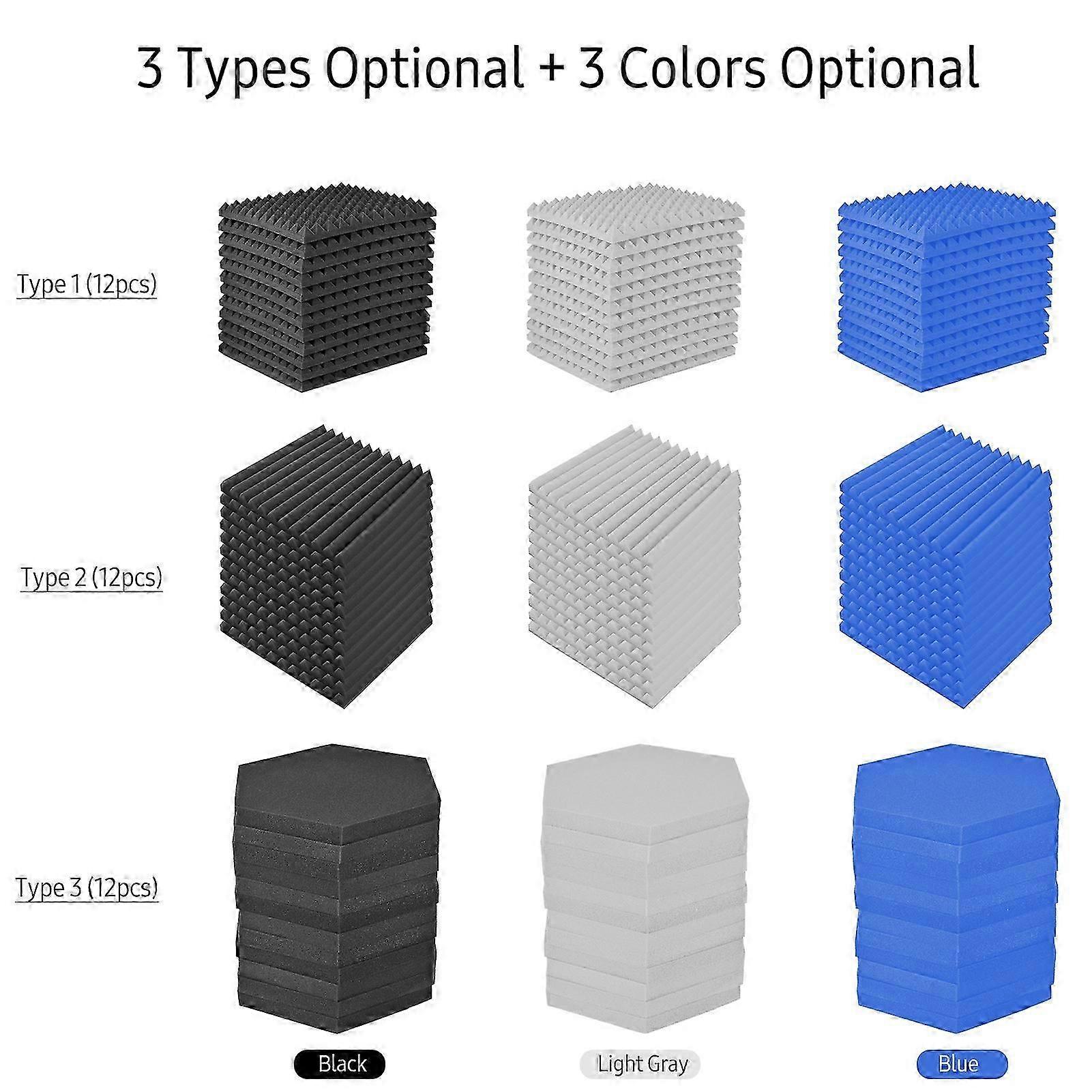 2025 Latest Model 12 Pack-Studio Foams Sound Absorption Proofing Panels