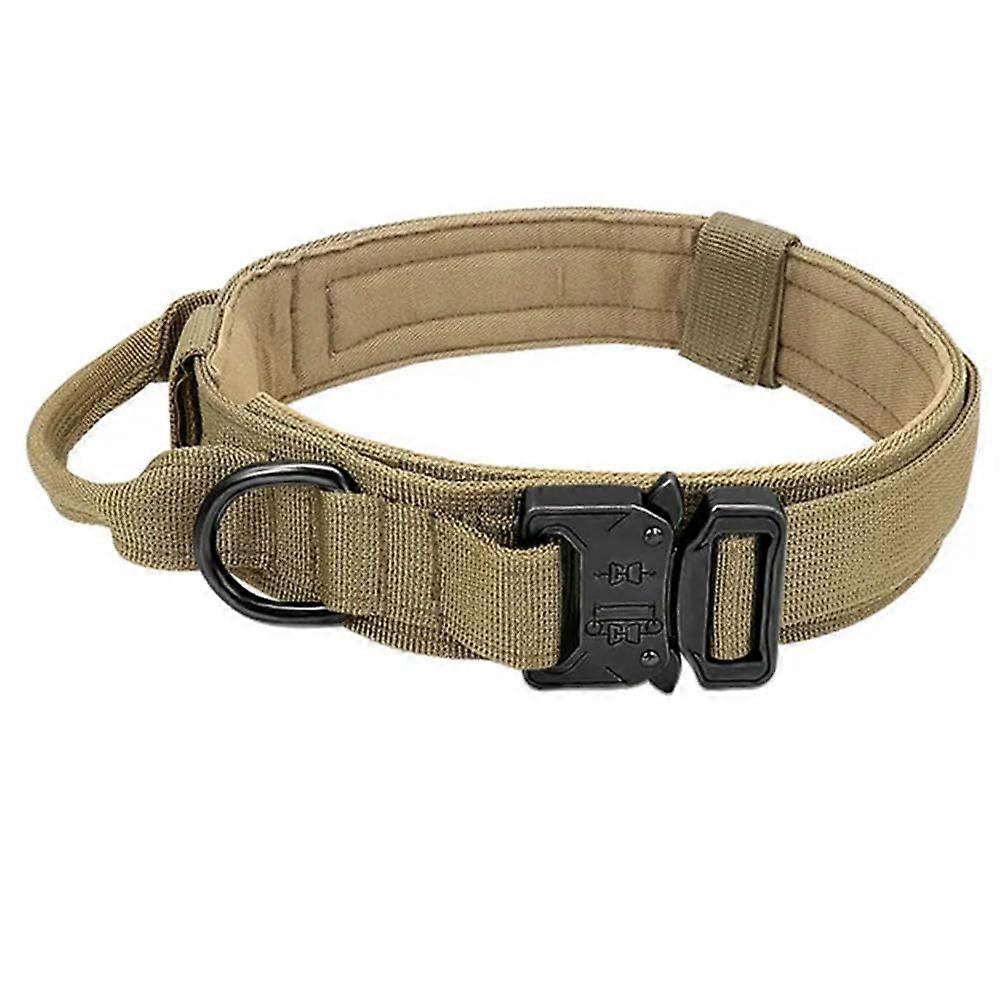 Adjustable dog collar, durable, nylon, for medium and large walks, training, breakaway leash, 90140 cm Khaki XL (5062cm)